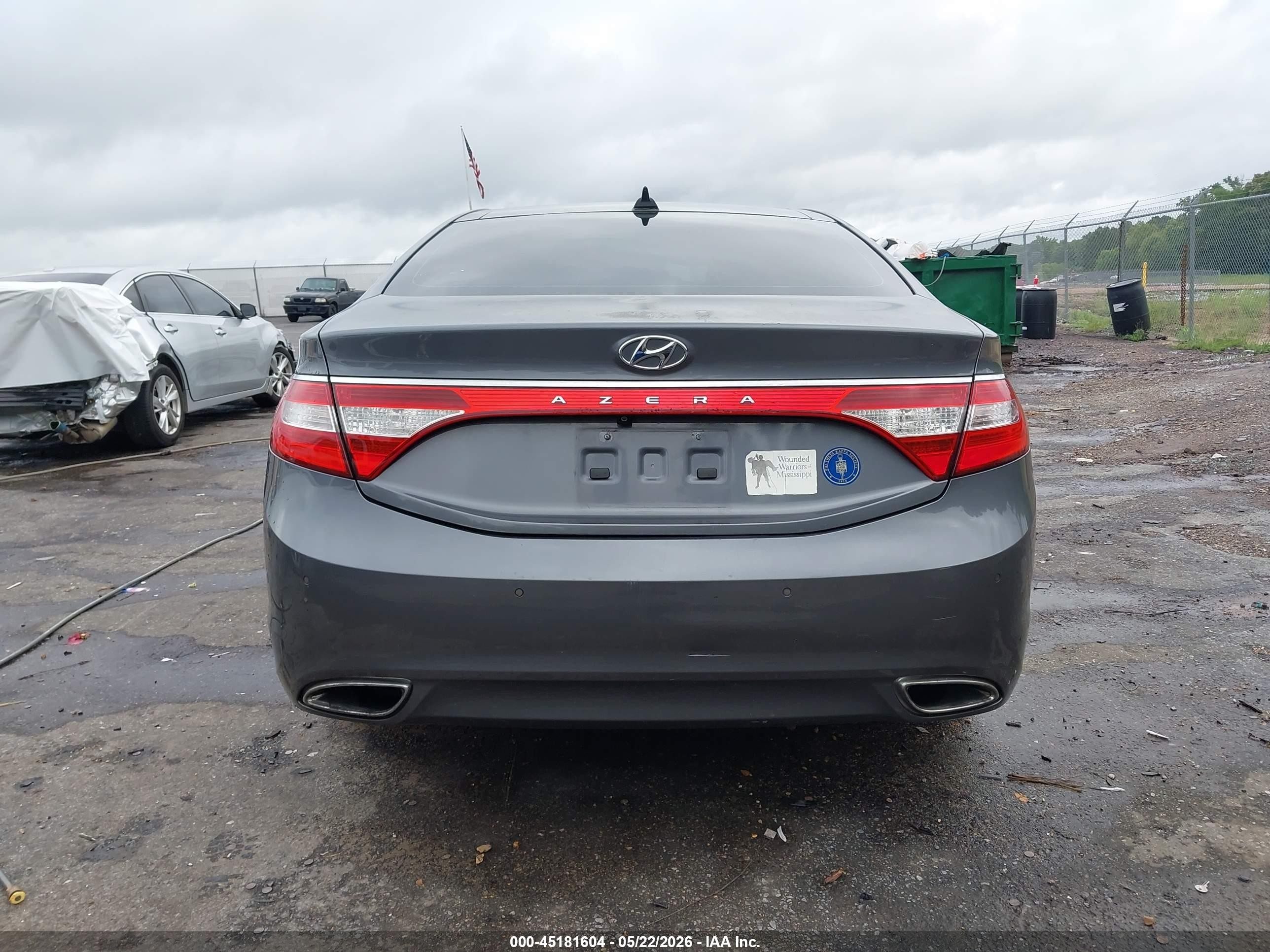 2013 Hyundai Azera   Серый vin: KMHFH4JG2DA315867