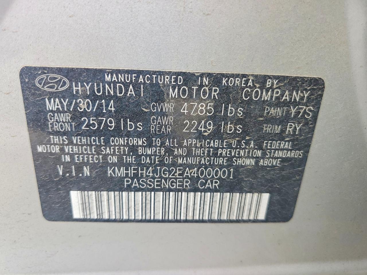 2014 Hyundai Azera Limited Серебряный vin: KMHFH4JG2EA400001