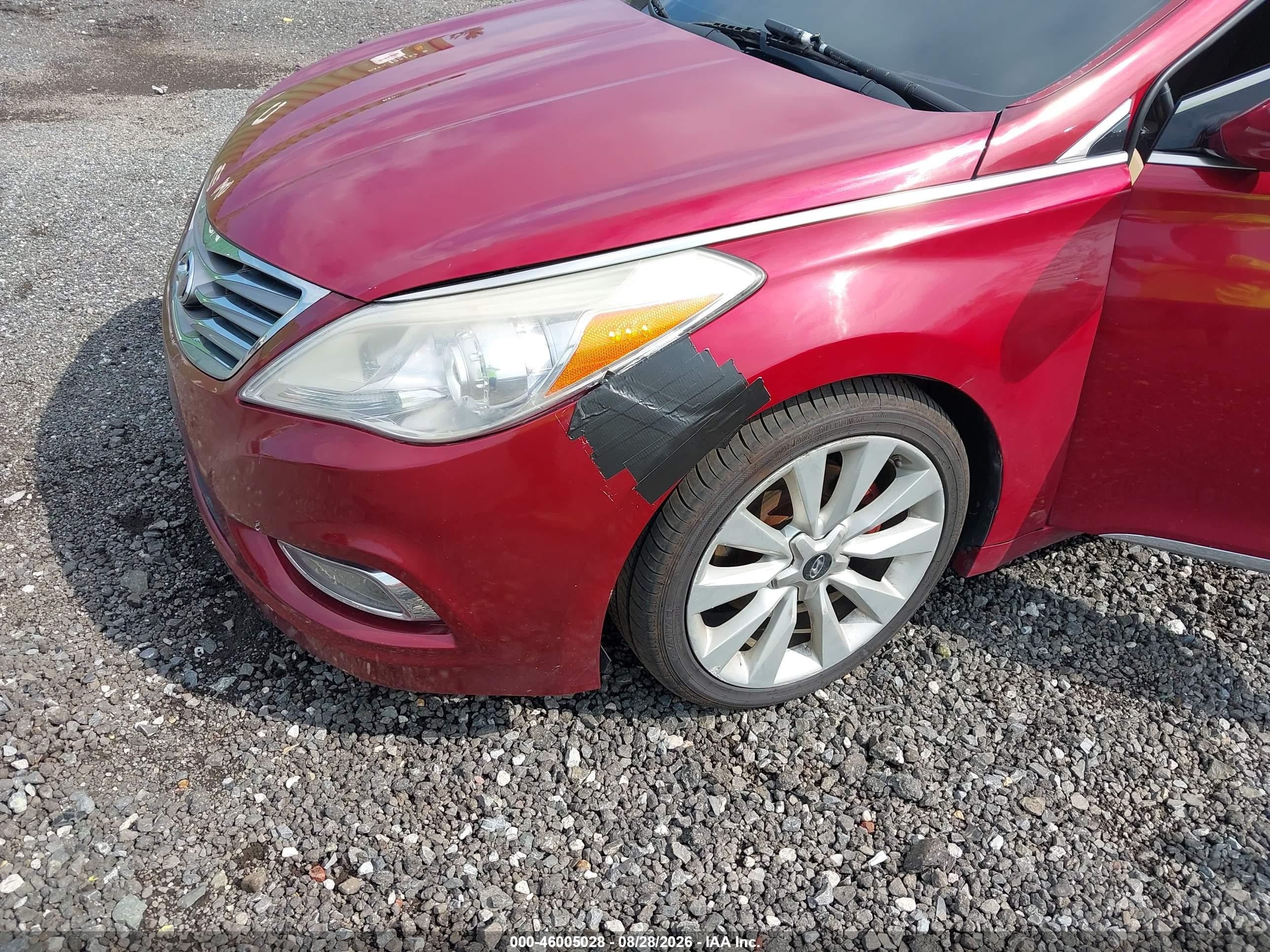 2013 Hyundai Azera   Red vin: KMHFH4JG3DA220718