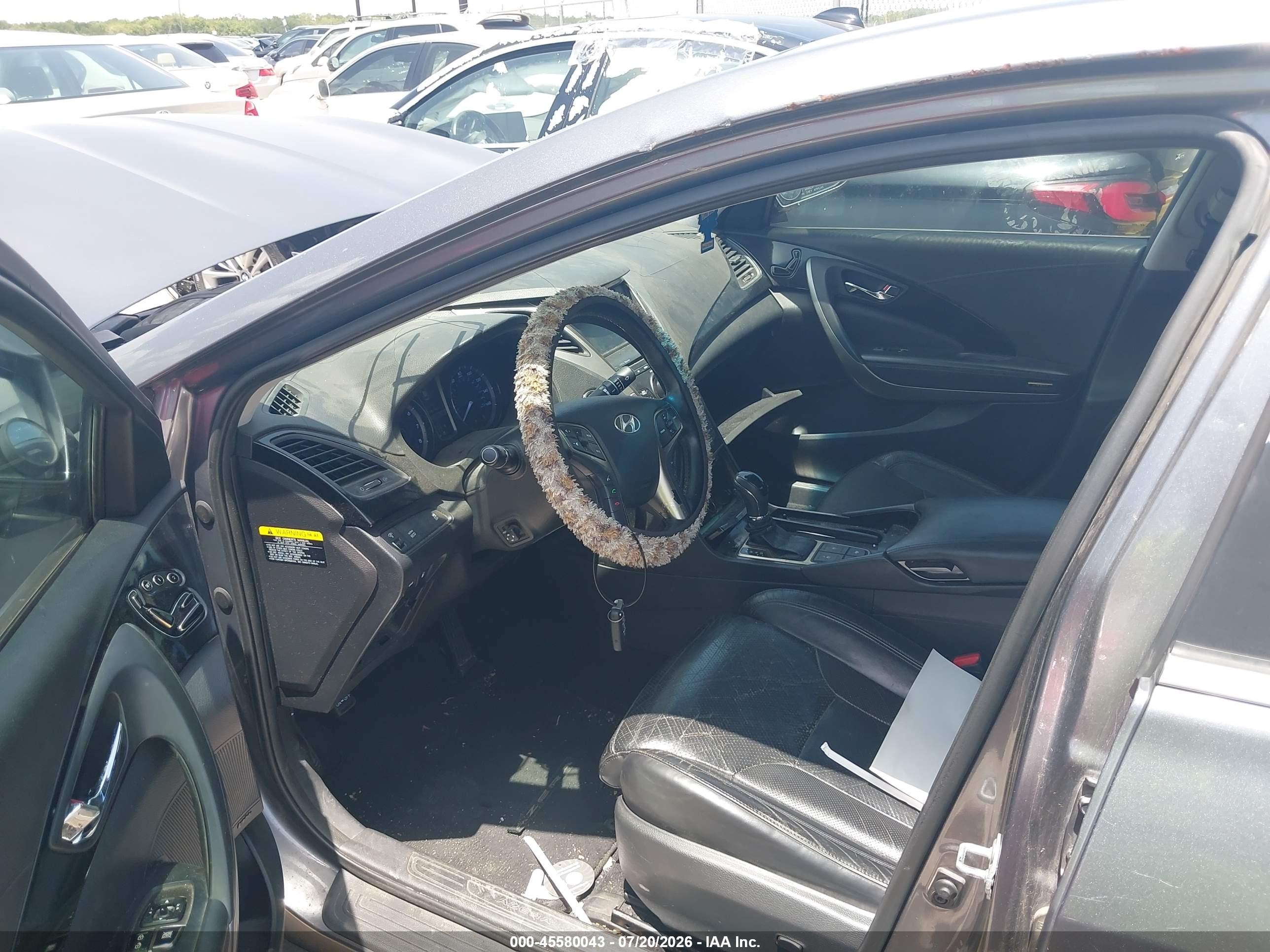 2013 Hyundai Azera   Серый vin: KMHFH4JG7DA217076