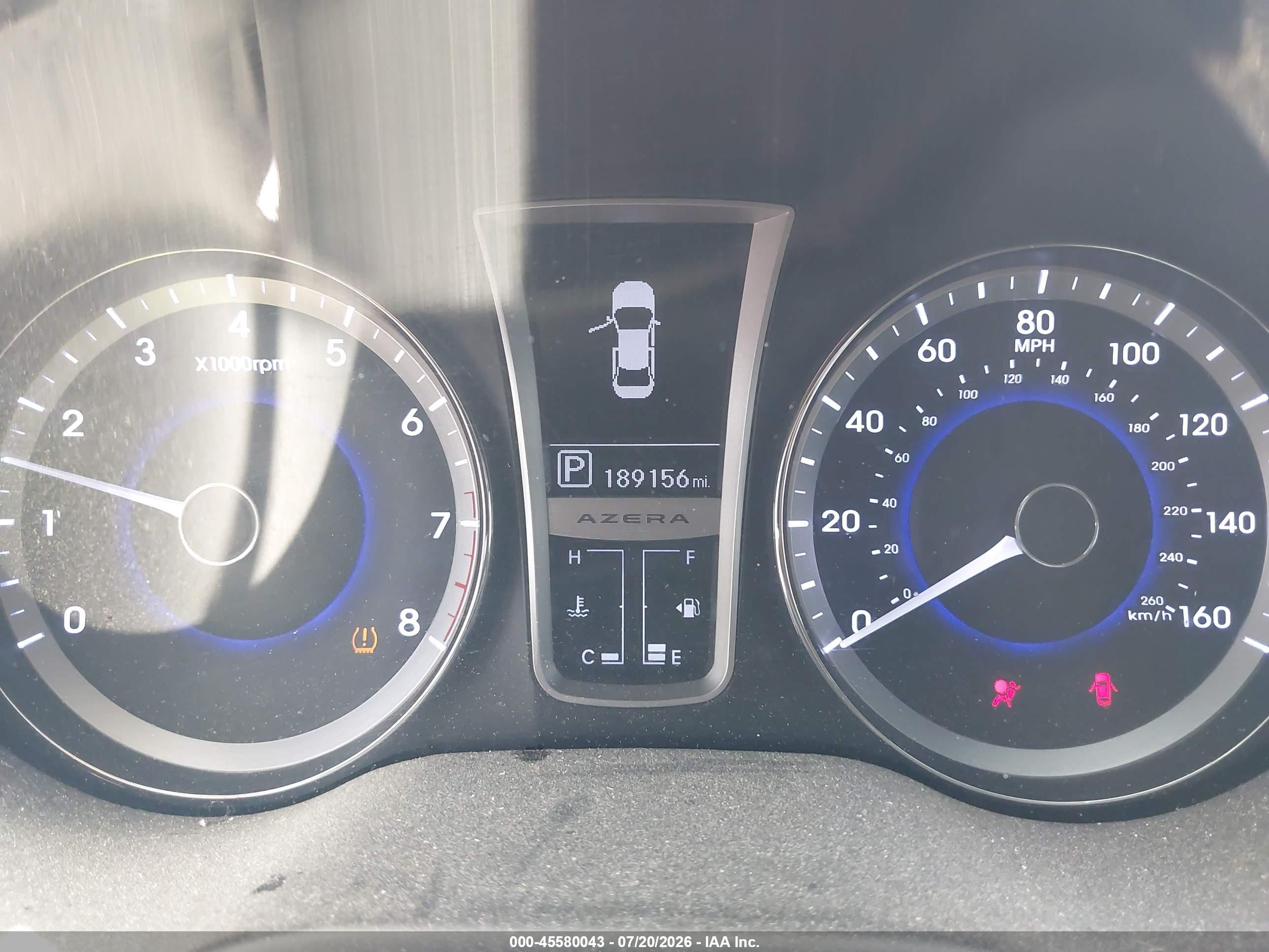2013 Hyundai Azera   Серый vin: KMHFH4JG7DA217076