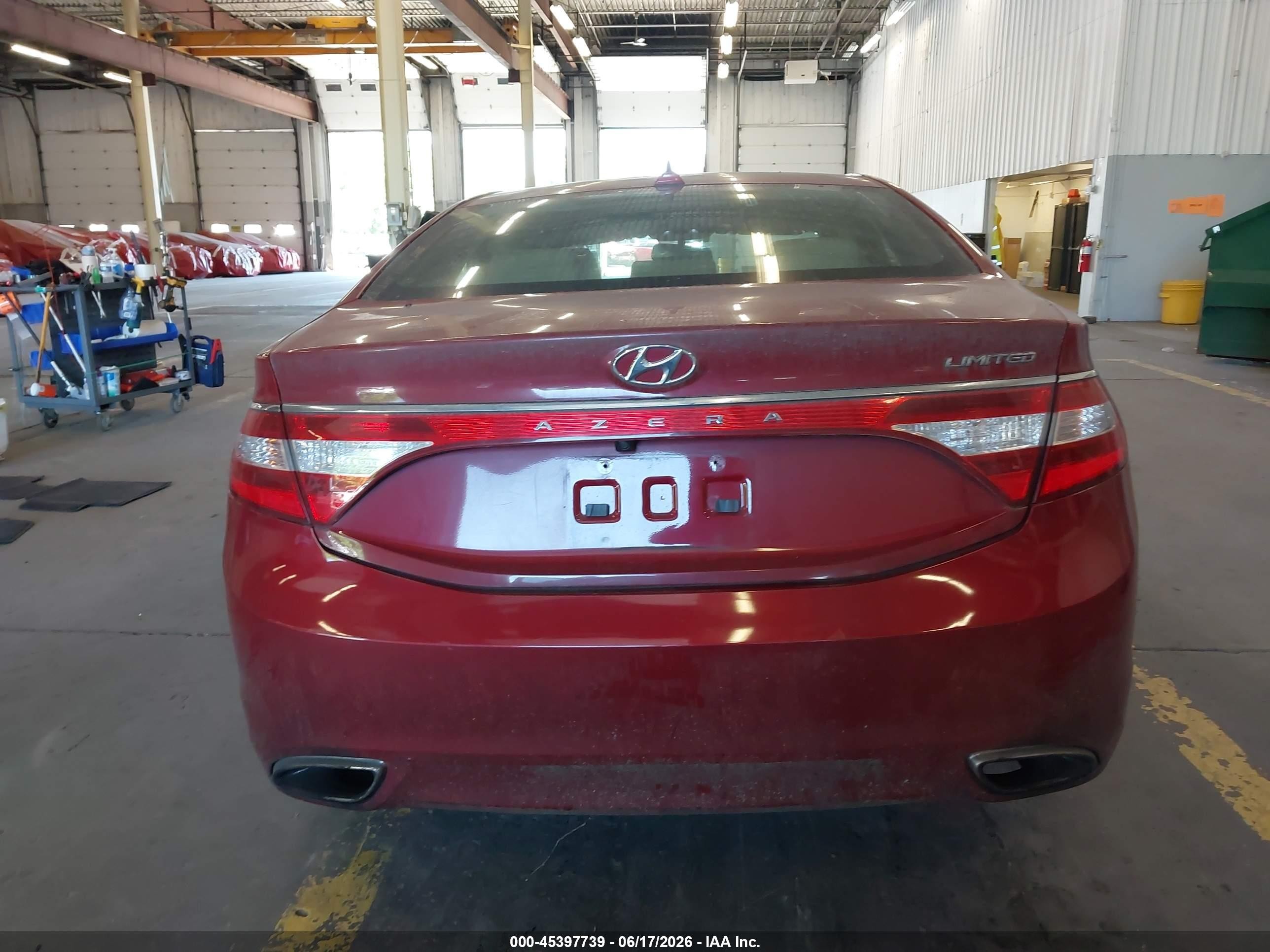 2014 Hyundai Azera Limited Burgundy vin: KMHFH4JG7EA386046