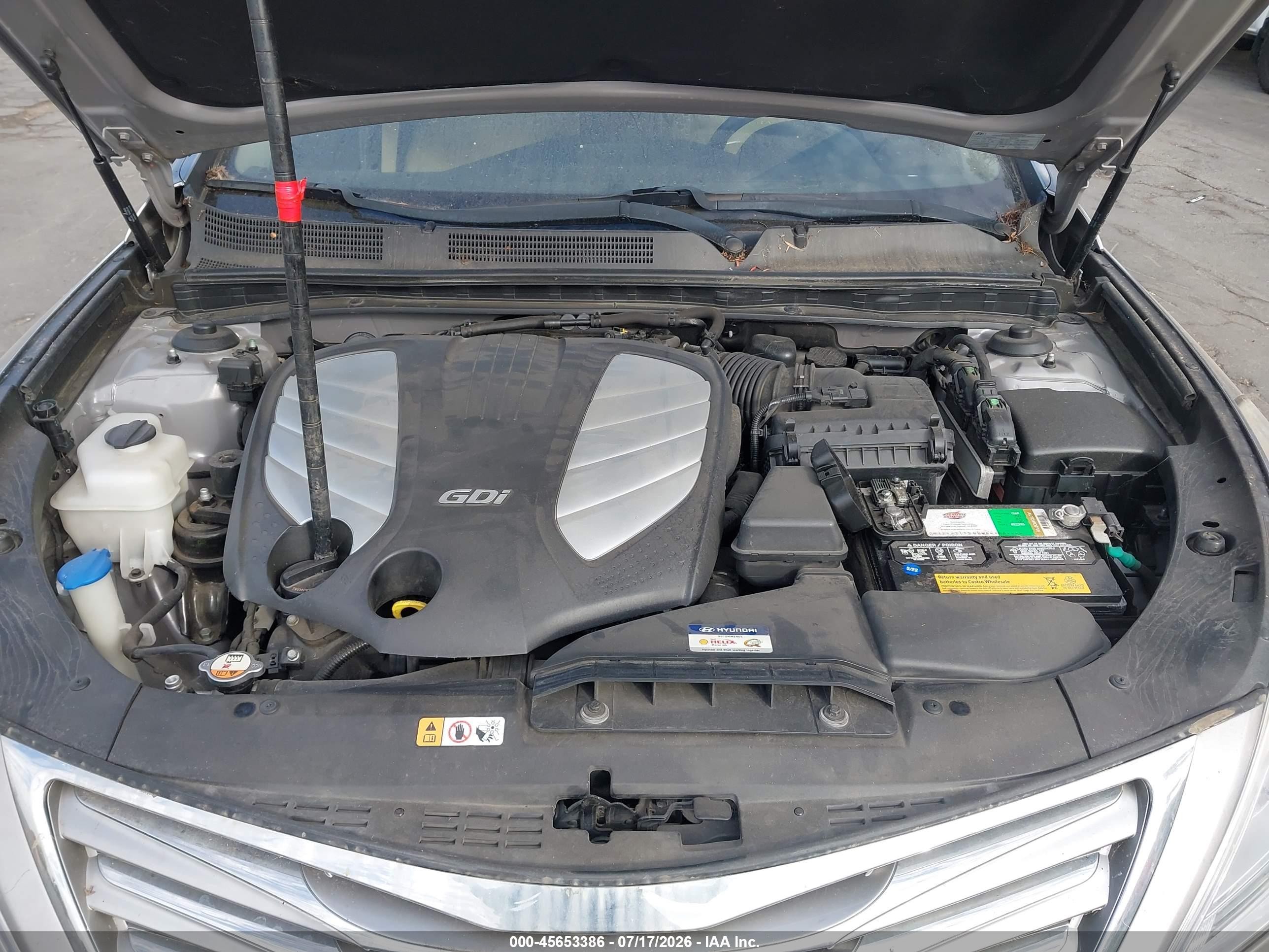 2013 Hyundai Azera   Gray vin: KMHFH4JGXDA230761