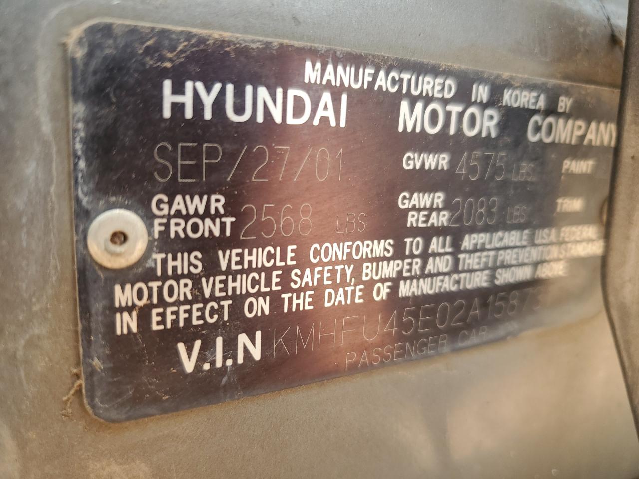 2002 Hyundai Xg 350 Gray vin: KMHFU45E02A158731