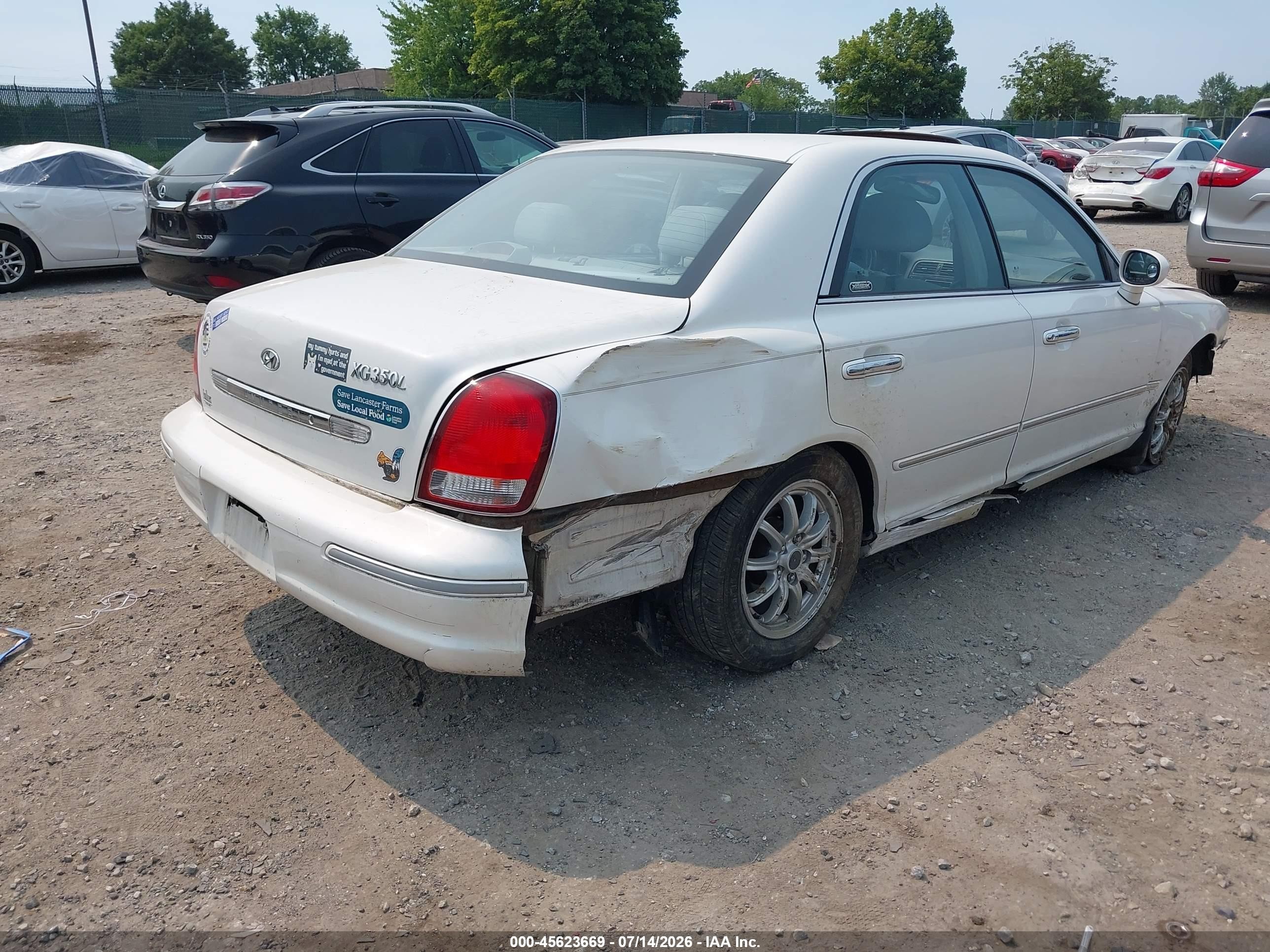 2003 Hyundai Xg350 L White vin: KMHFU45E43A242536