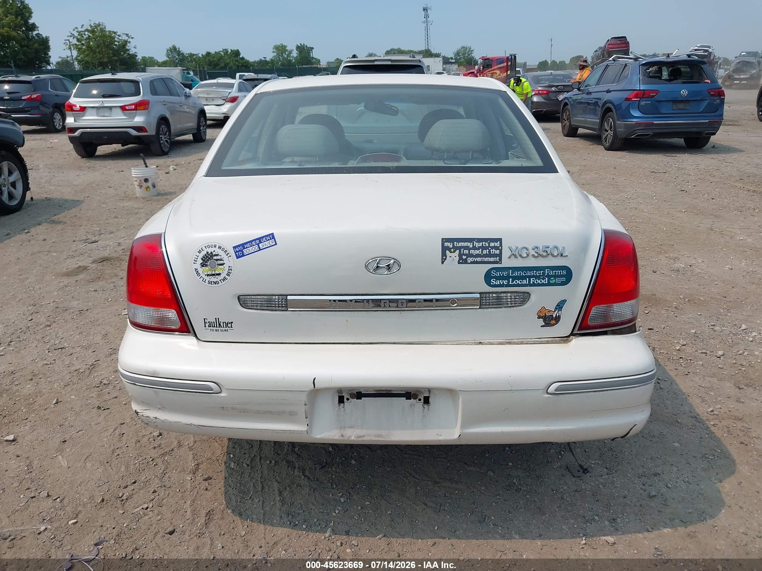 2003 Hyundai Xg350 L White vin: KMHFU45E43A242536
