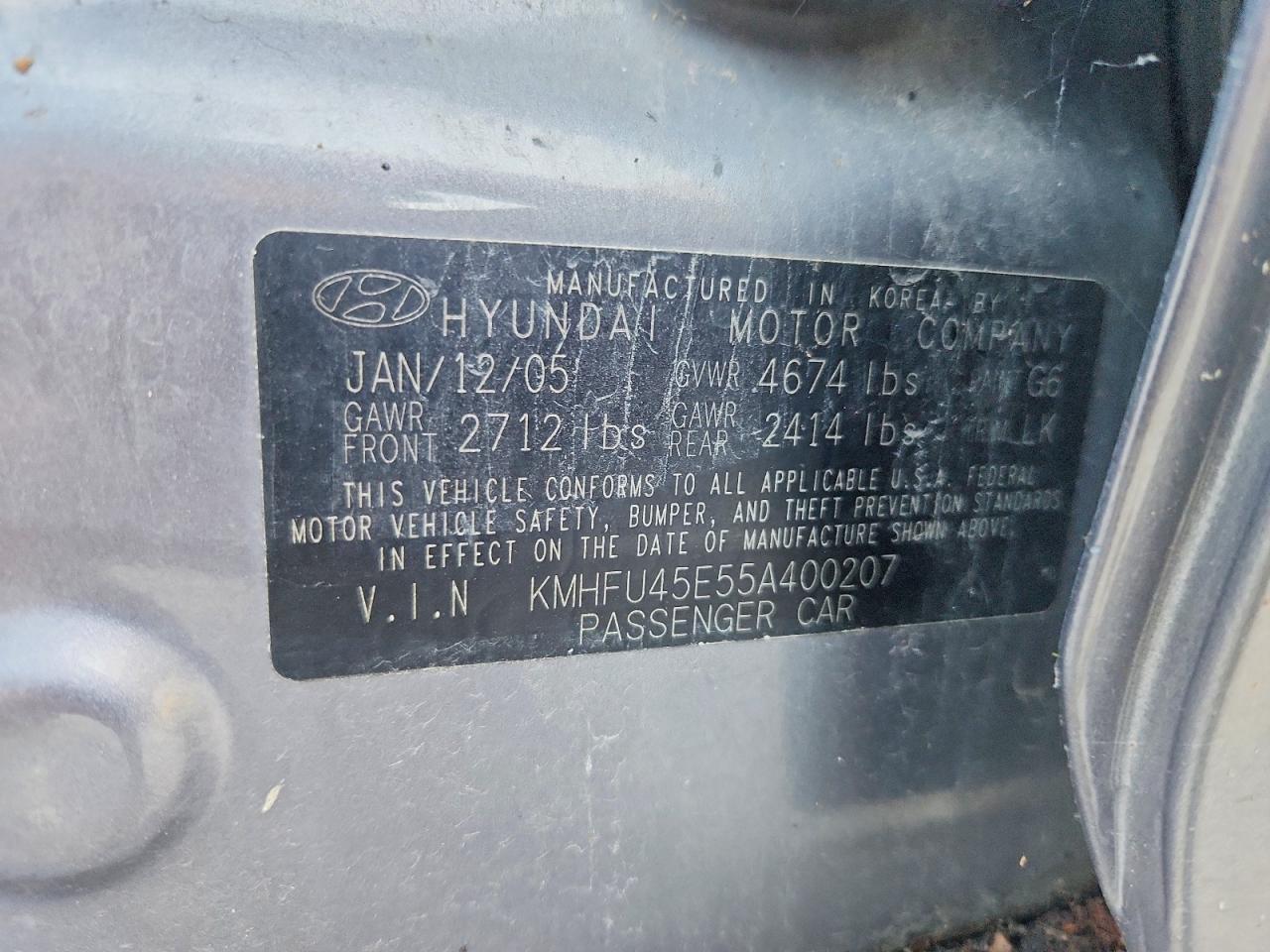 2005 Hyundai Xg 350 Silver vin: KMHFU45E55A400207
