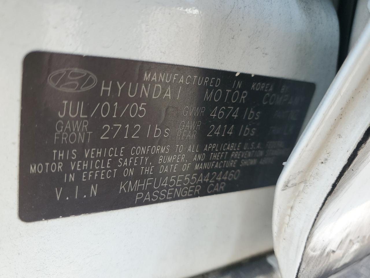2005 Hyundai Xg 350 White vin: KMHFU45E55A424460