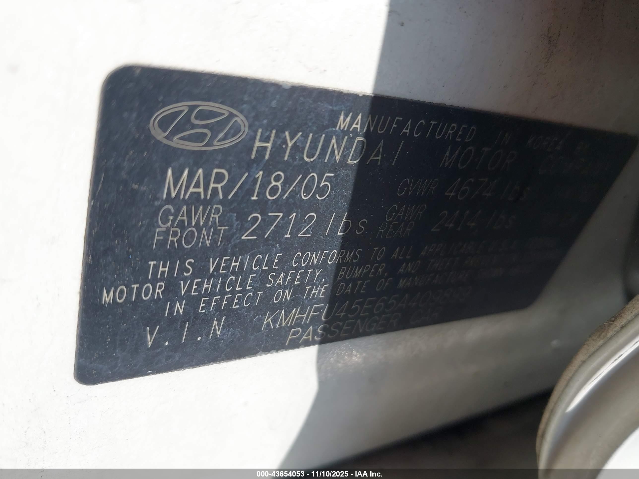 2005 Hyundai Xg350 L White vin: KMHFU45E65A409899