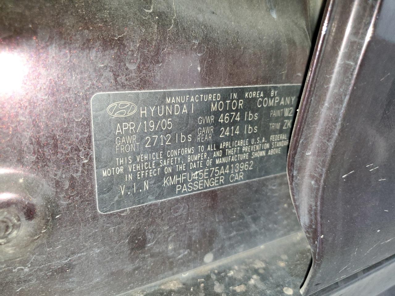 2005 Hyundai Xg 350   Brown vin: KMHFU45E75A413962