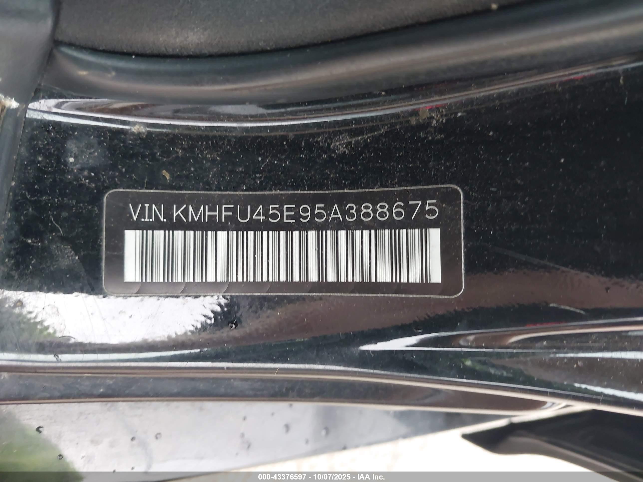 2005 Hyundai Xg350 L Black vin: KMHFU45E95A388675
