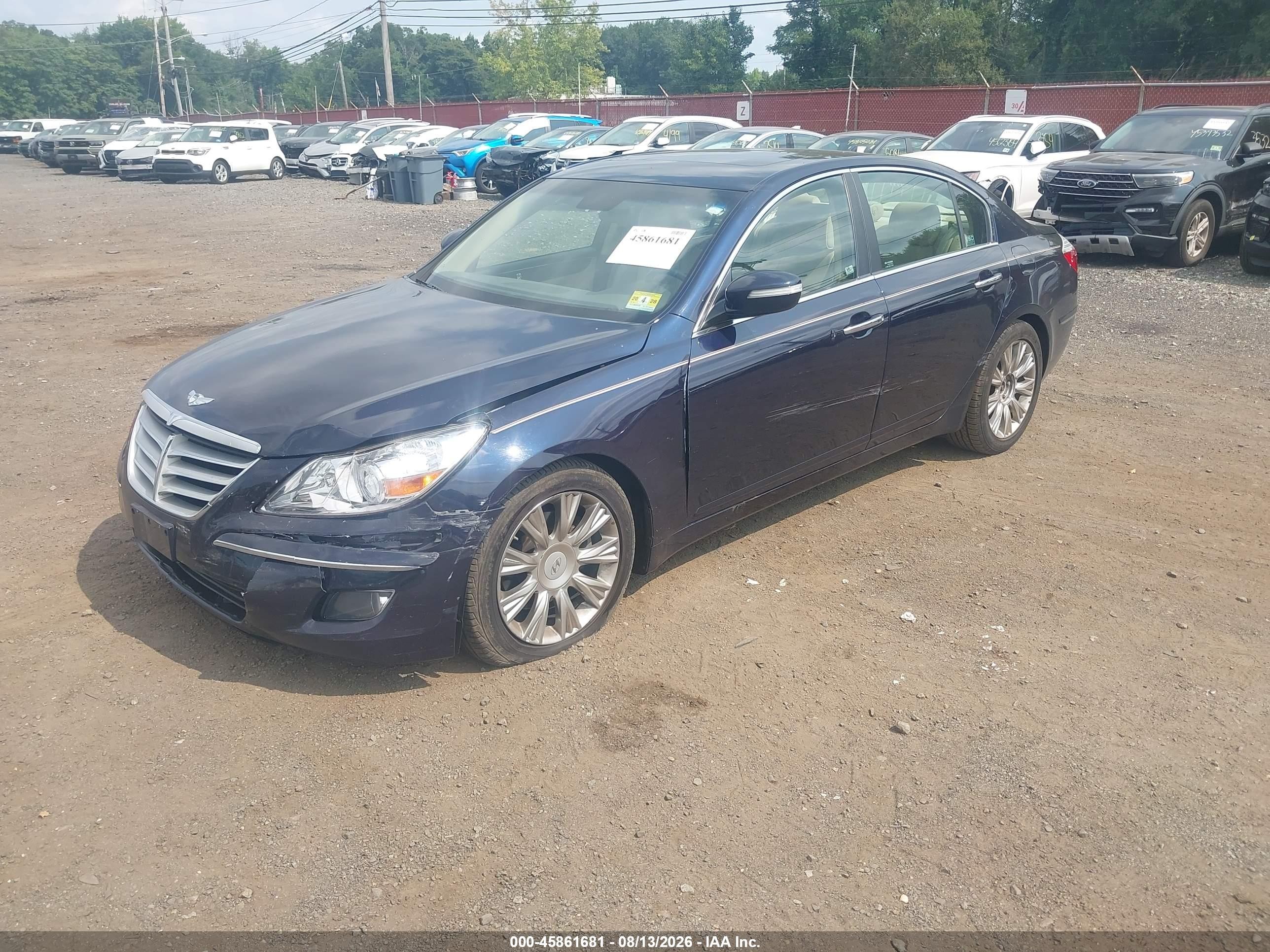 2009 Hyundai Genesis 3.8 Dark Blue vin: KMHGC46E09U017933