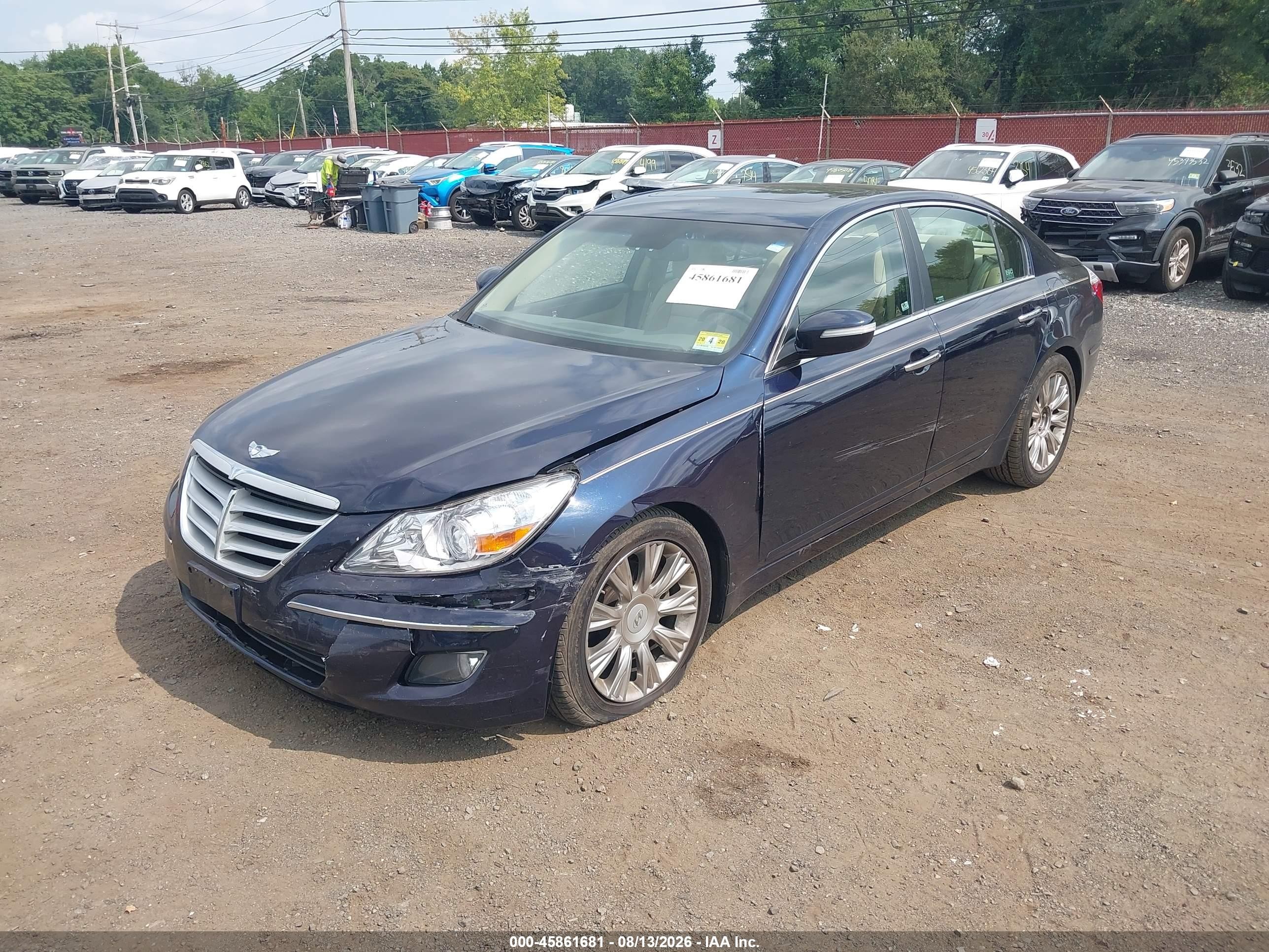 2009 Hyundai Genesis 3.8 Dark Blue vin: KMHGC46E09U017933