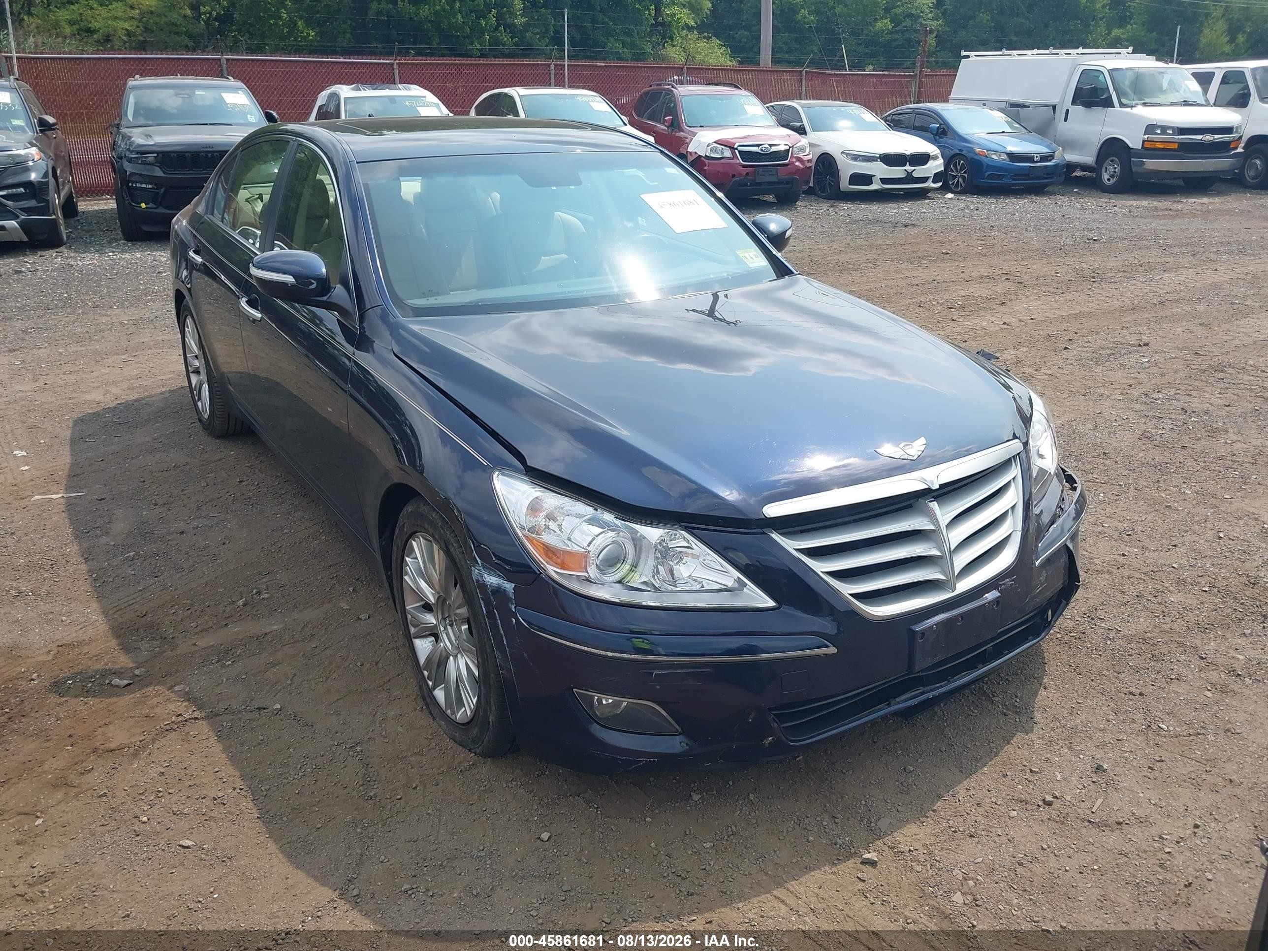 2009 Hyundai Genesis 3.8 Dark Blue vin: KMHGC46E09U017933