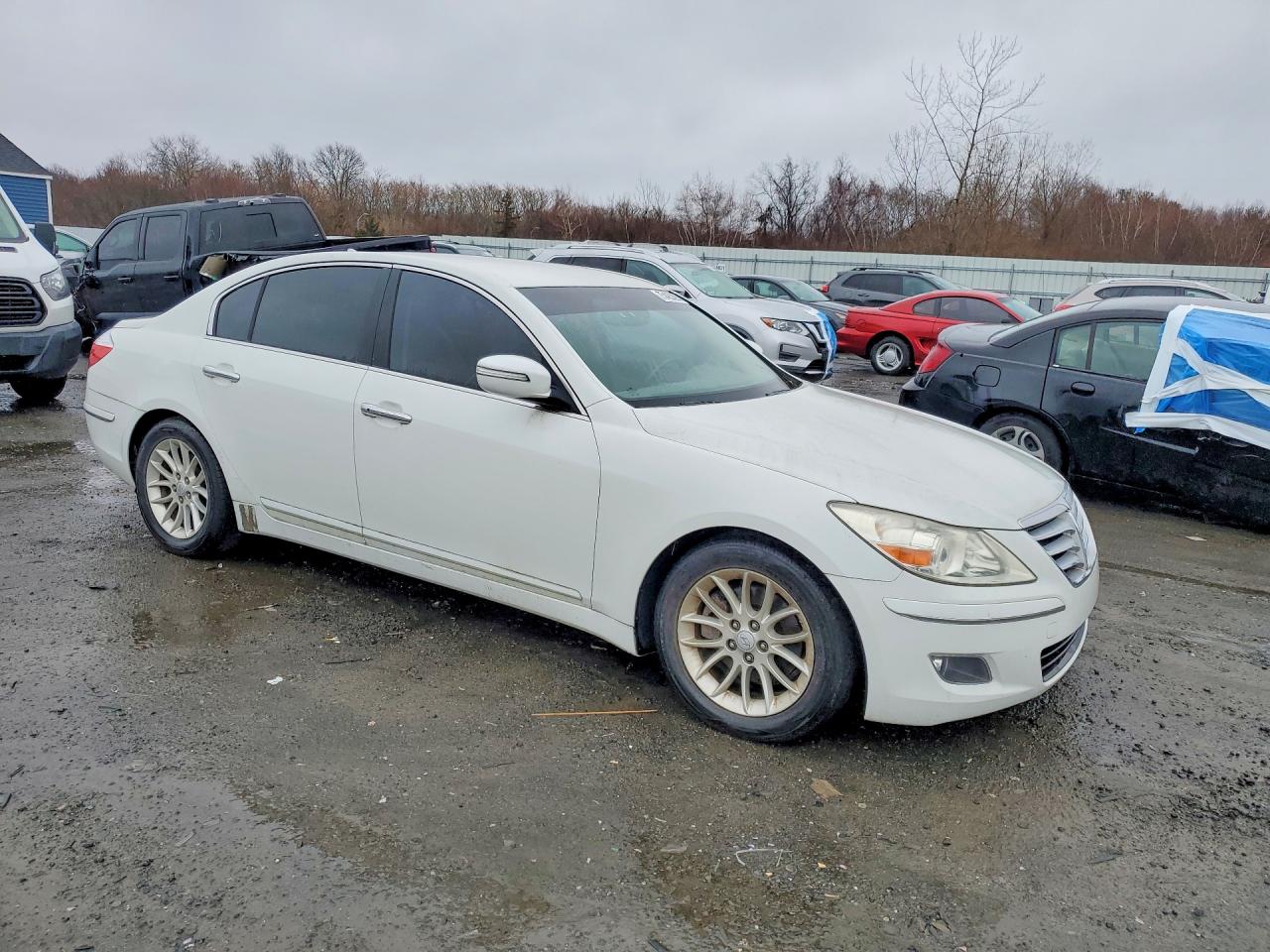 2009 Hyundai Genesis 3.8l White vin: KMHGC46E09U061026