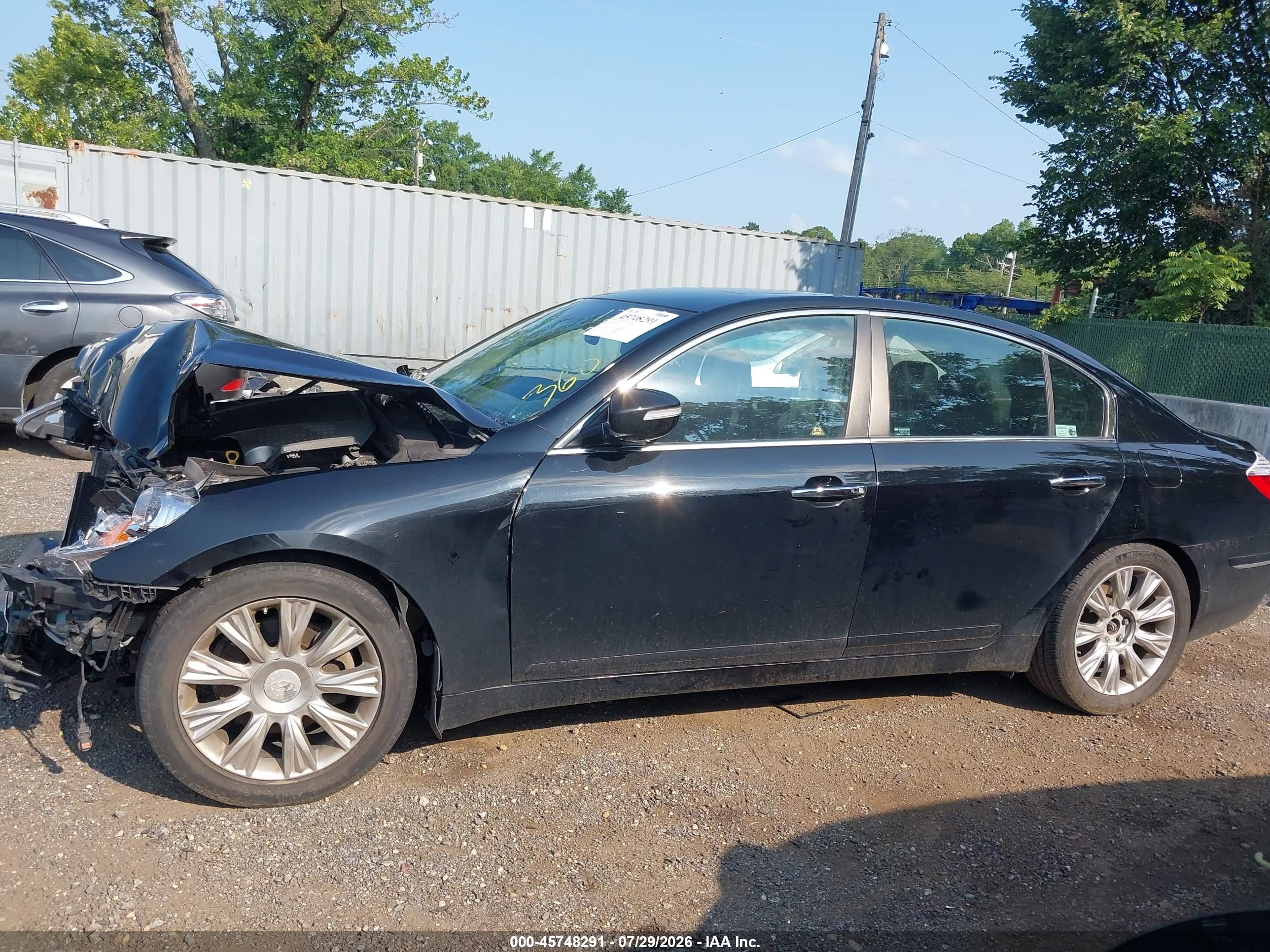 2009 Hyundai Genesis 3.8 Черный vin: KMHGC46E19U051265