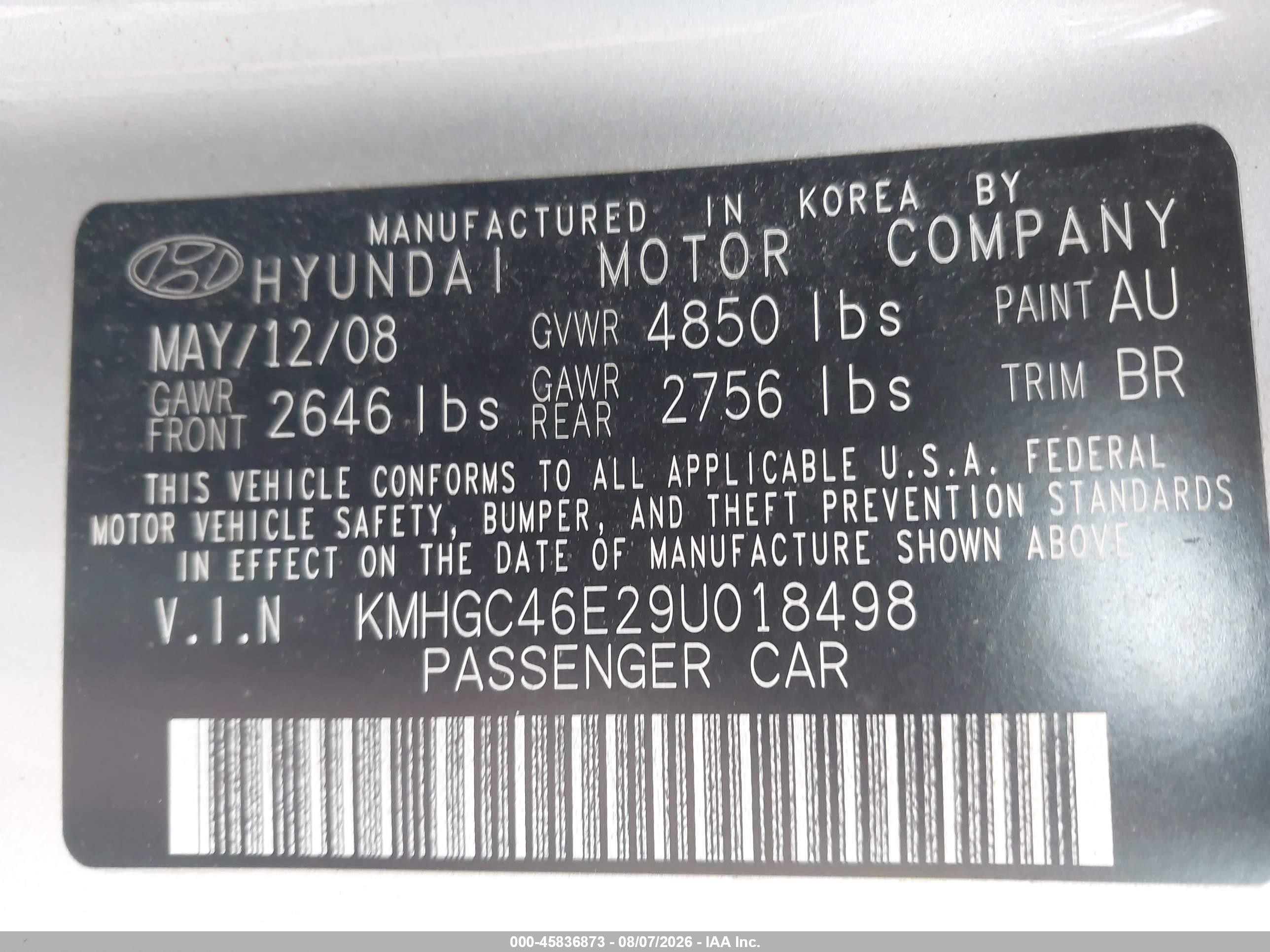 2009 Hyundai Genesis 3.8 Silver vin: KMHGC46E29U018498