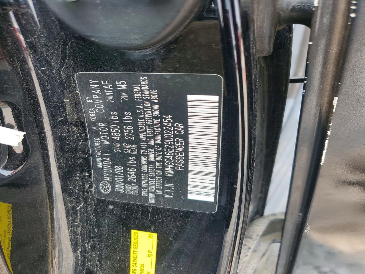 2009 Hyundai Genesis 3.8l Black vin: KMHGC46E29U022454