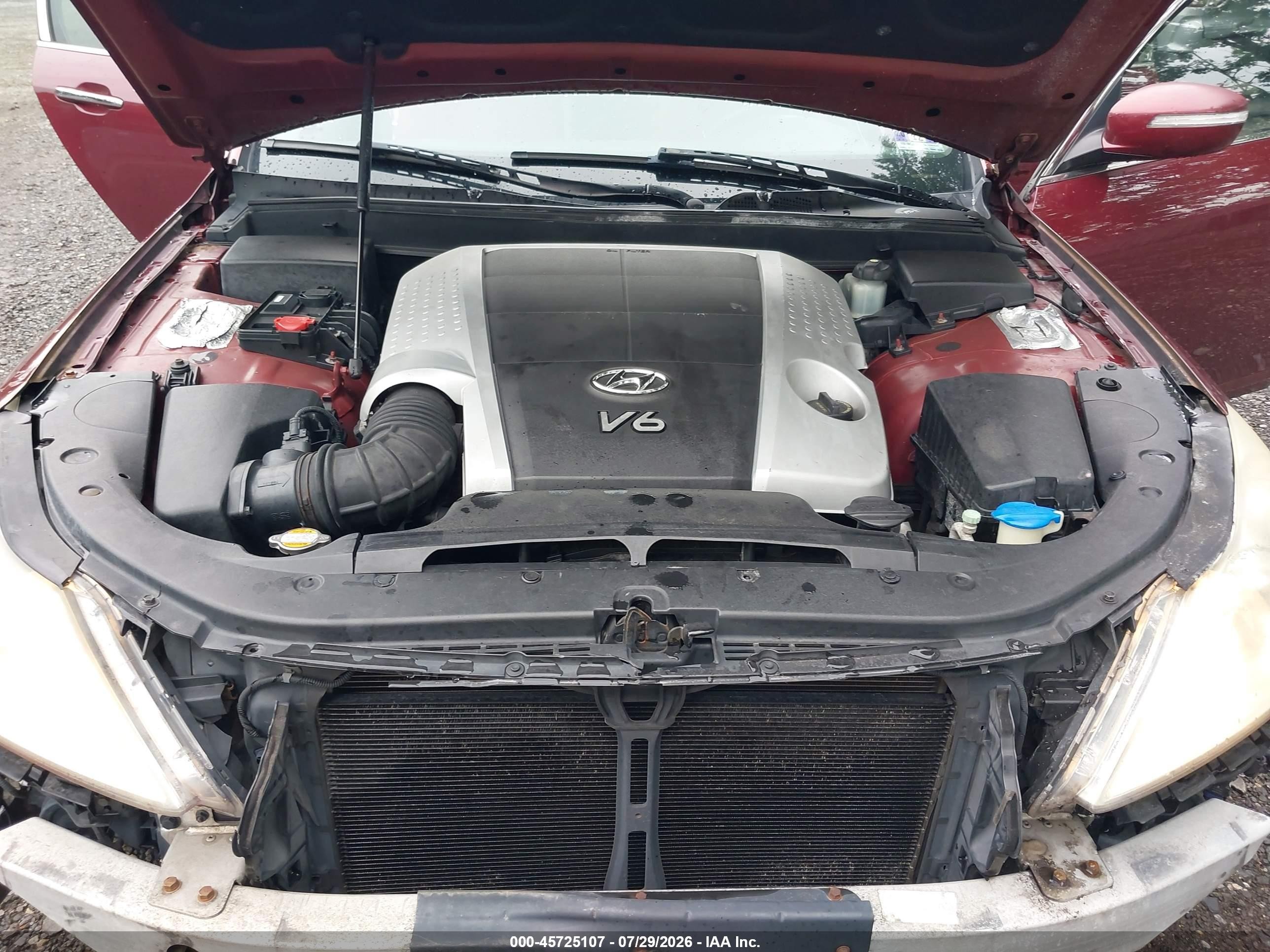 2009 Hyundai Genesis 3.8 Бордовый vin: KMHGC46E39U021488