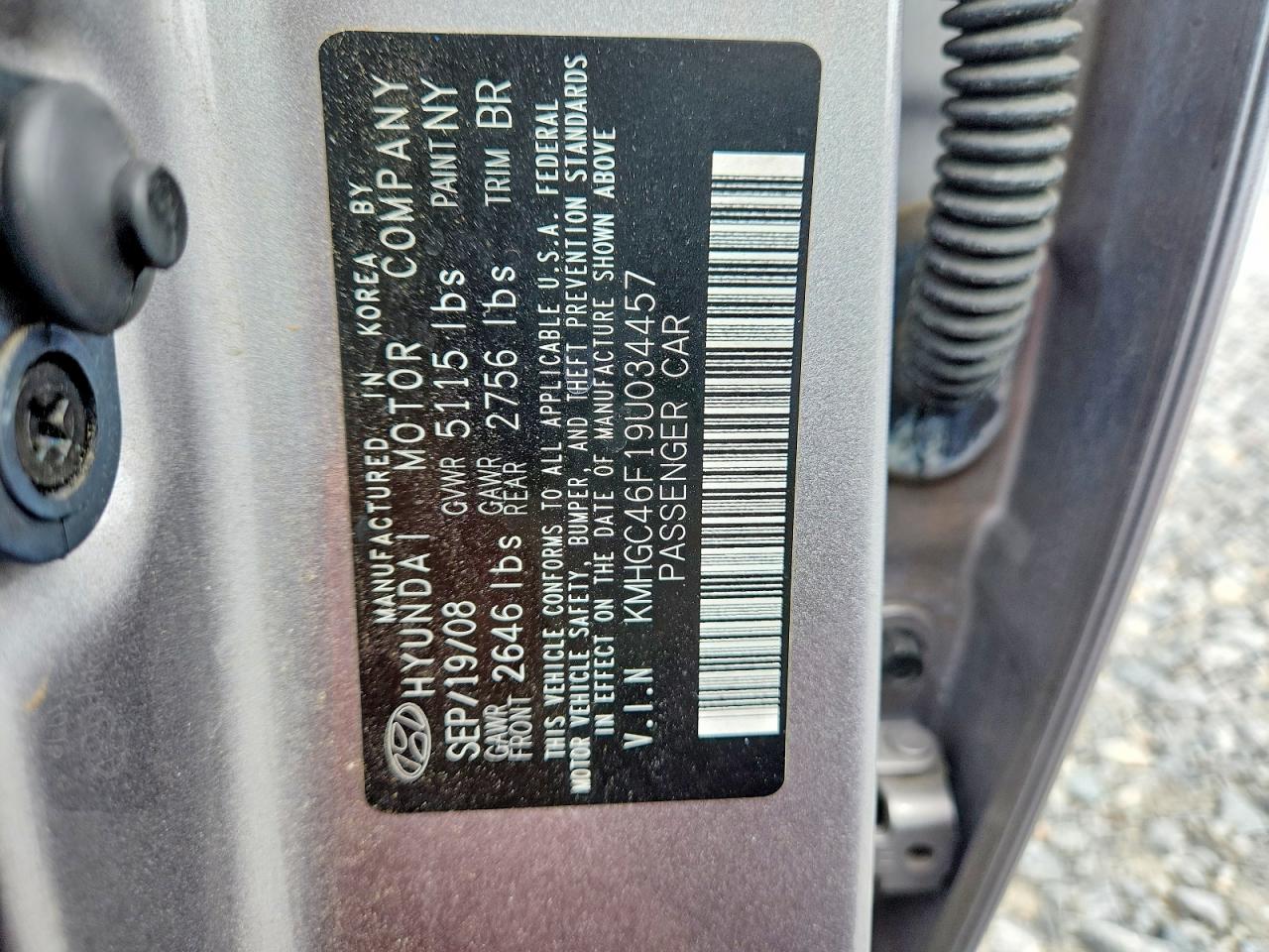 2009 Hyundai Genesis 4.6l Gray vin: KMHGC46F19U034457