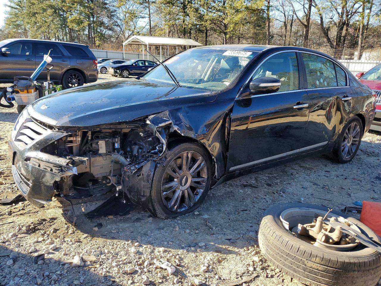 2009 Hyundai Genesis 4.6l V8 Черный vin: KMHGC46F29U063417