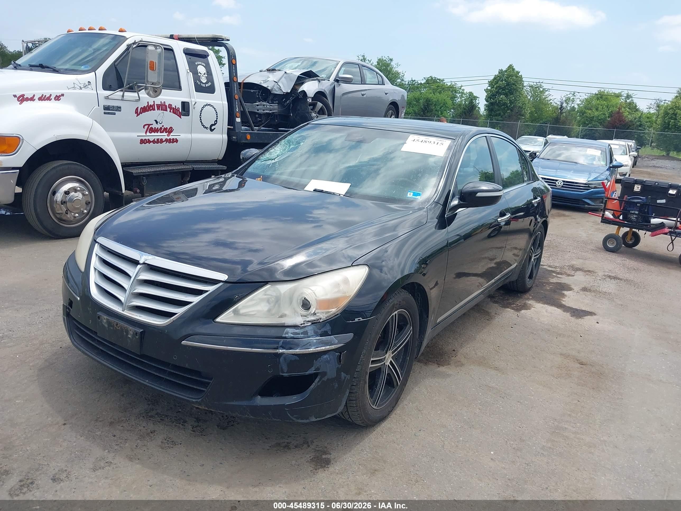 2009 Hyundai Genesis 4.6 Черный vin: KMHGC46F79U050677