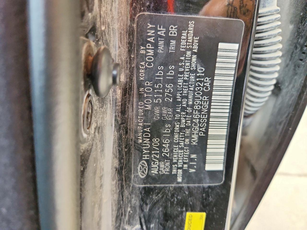 2009 Hyundai Genesis 4.6l Black vin: KMHGC46F89U032110