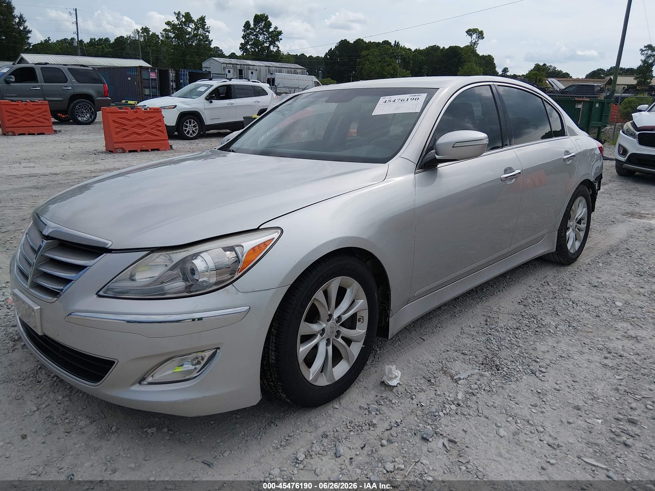 2012 Hyundai Genesis 3.8 Silver vin: KMHGC4DD0CU158311