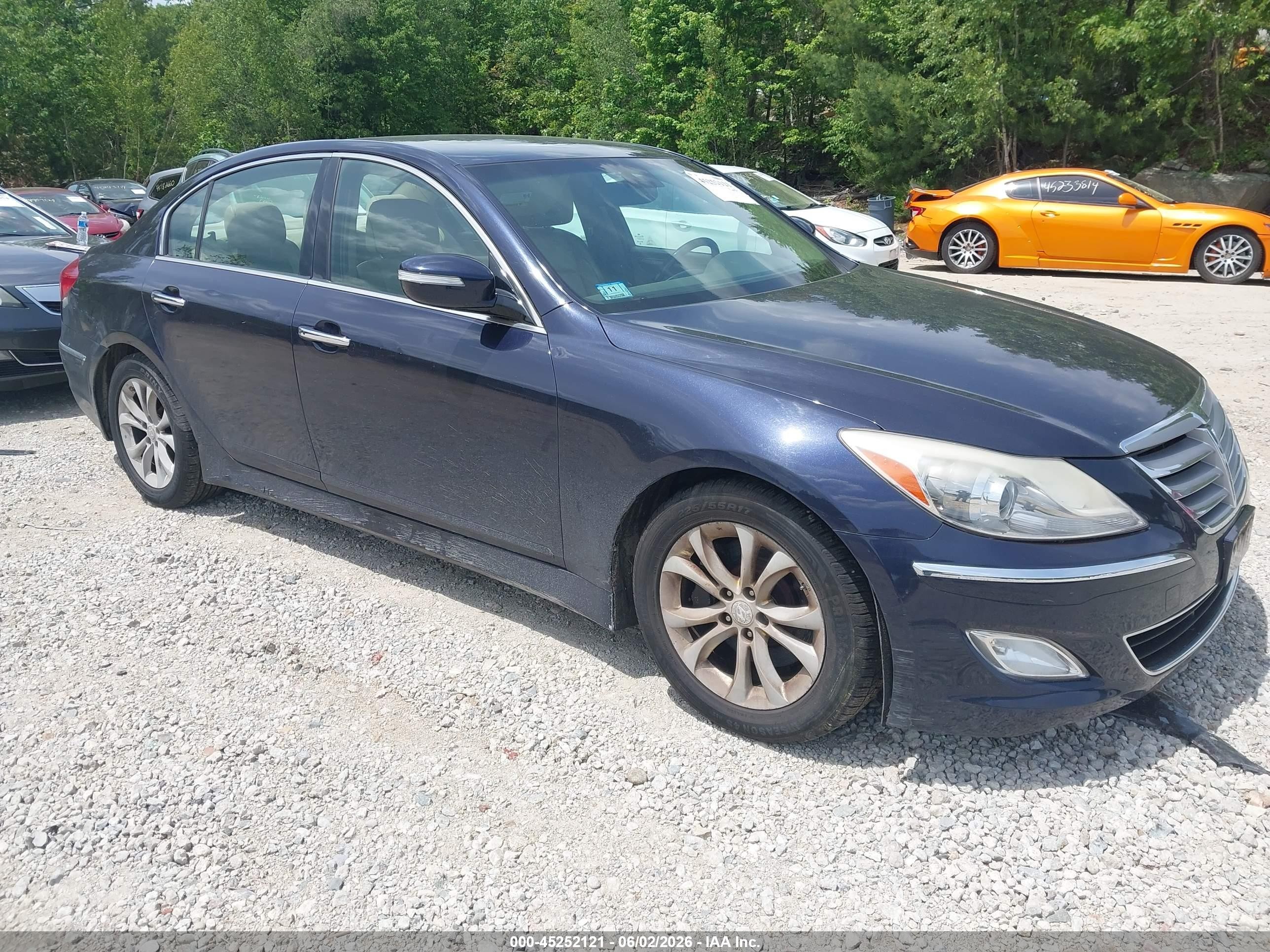 2012 Hyundai Genesis 3.8 Dark Blue vin: KMHGC4DD0CU162987