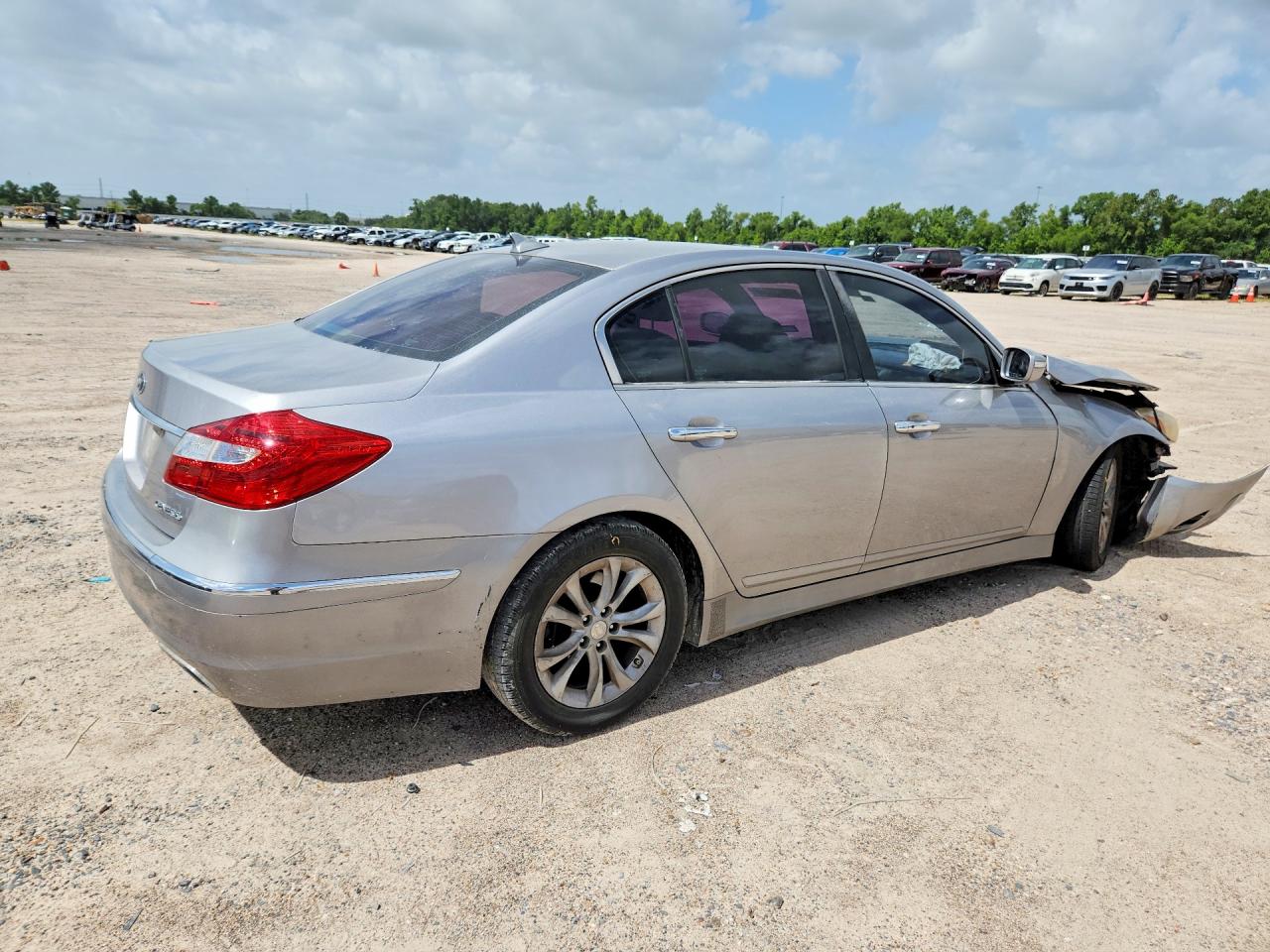 2013 Hyundai Genesis 3.8l Silver vin: KMHGC4DD0DU248401