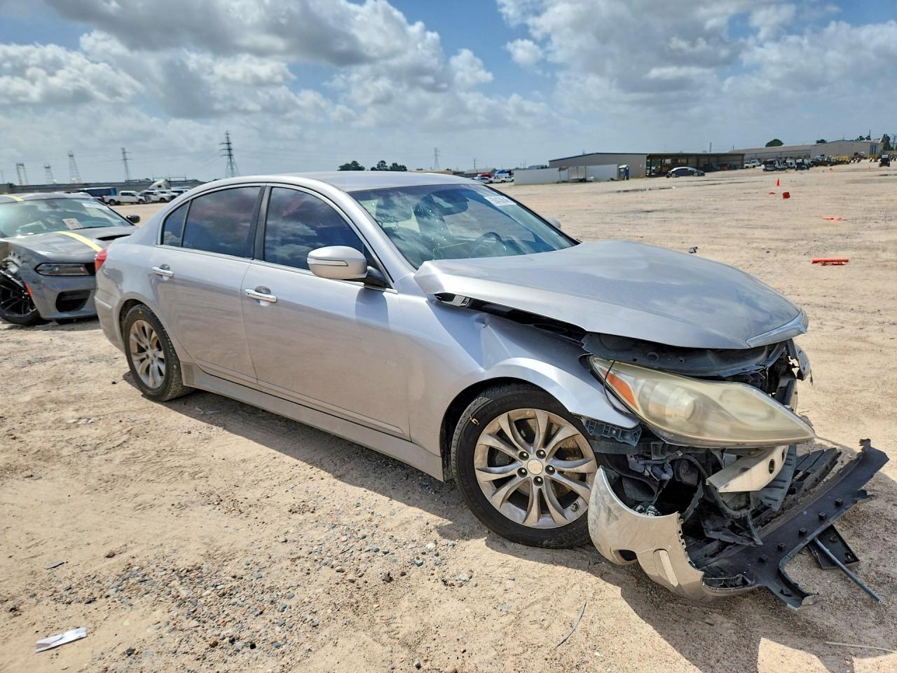 2013 Hyundai Genesis 3.8l Silver vin: KMHGC4DD0DU248401