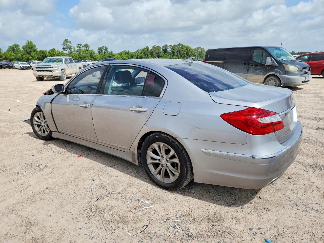 2013 Hyundai Genesis 3.8l Silver vin: KMHGC4DD0DU248401