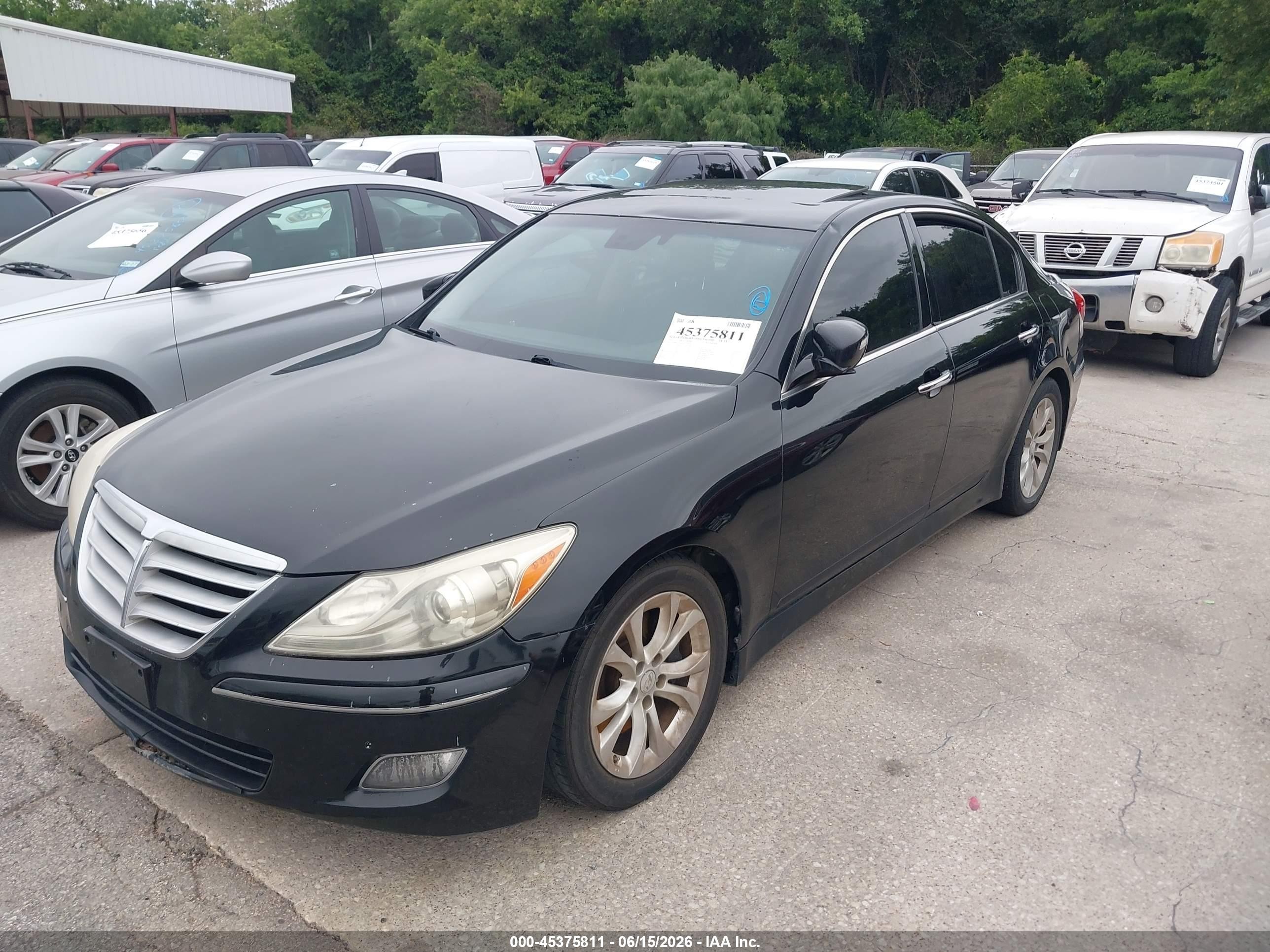 2012 Hyundai Genesis 3.8 Black vin: KMHGC4DD1CU194833