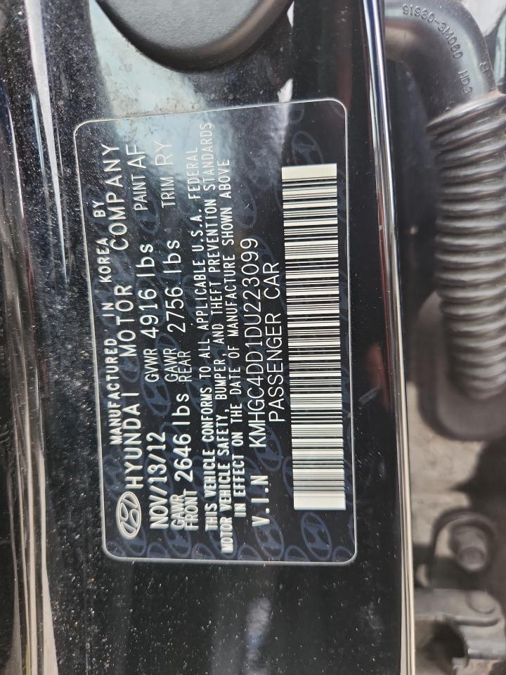 2013 Hyundai Genesis 3.8l Black vin: KMHGC4DD1DU223099