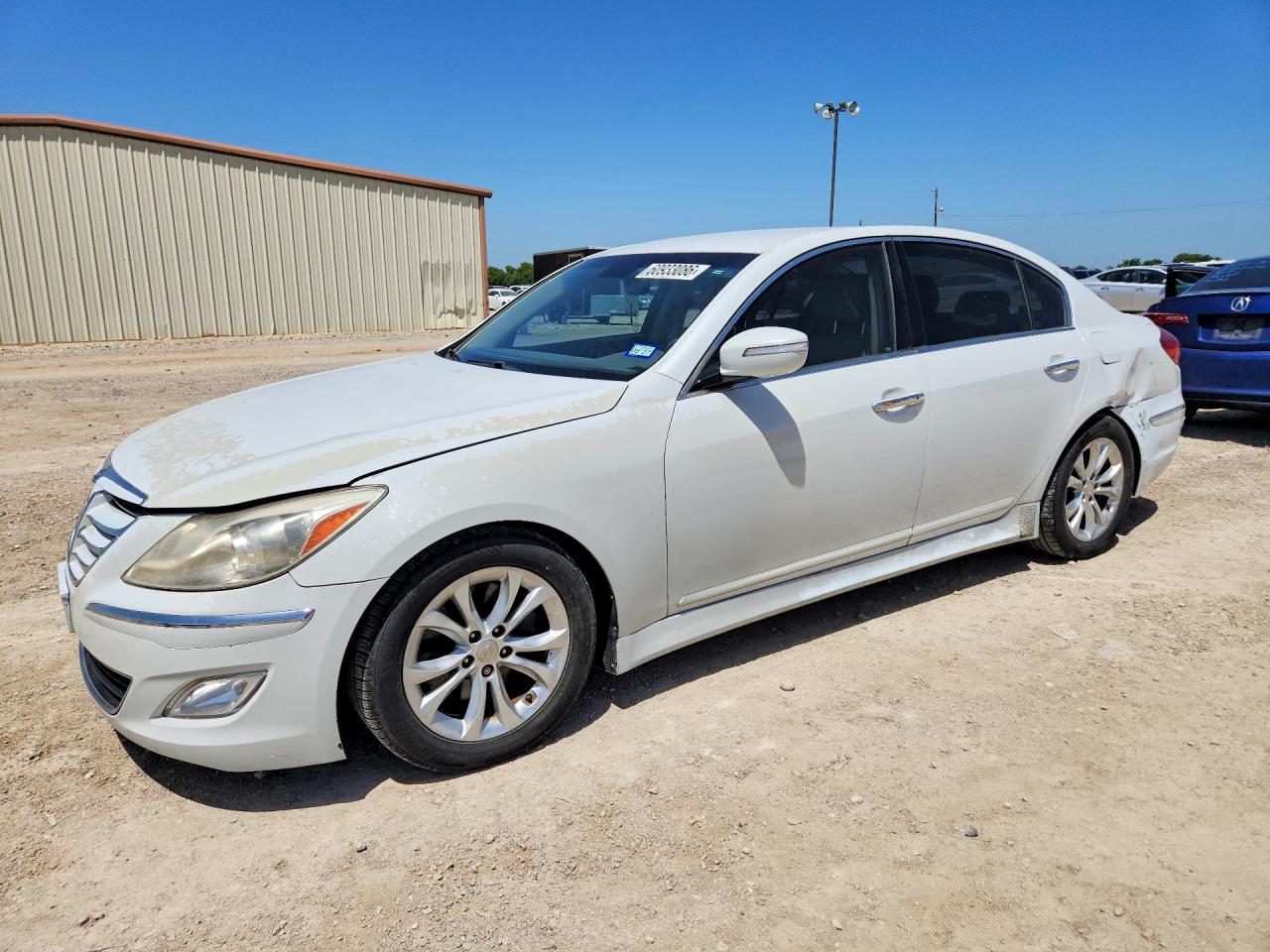 2013 Hyundai Genesis 3.8l White vin: KMHGC4DD1DU245393