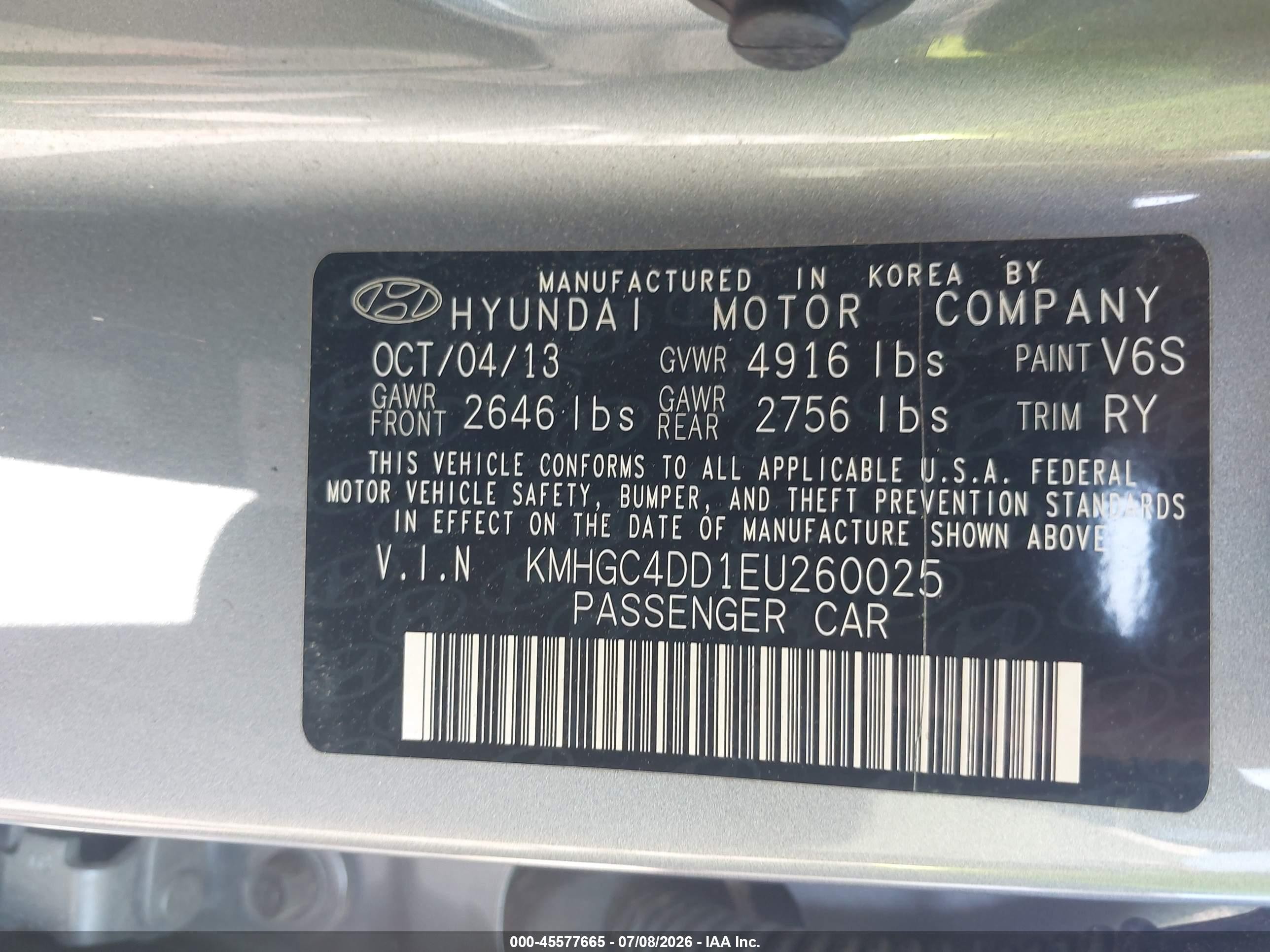 2014 Hyundai Genesis 3.8 Gray vin: KMHGC4DD1EU260025
