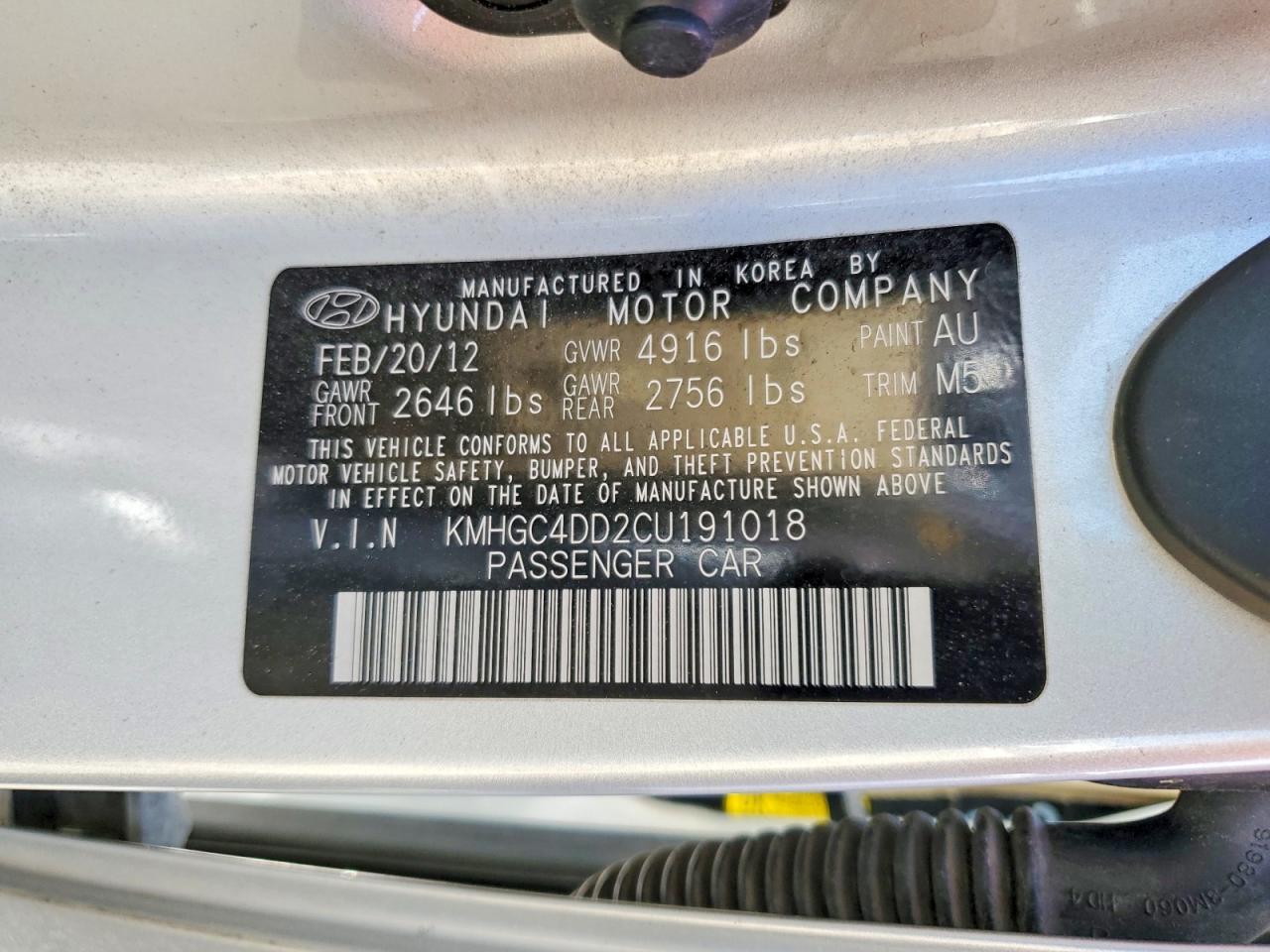 2012 Hyundai Genesis 3.8l Silver vin: KMHGC4DD2CU191018