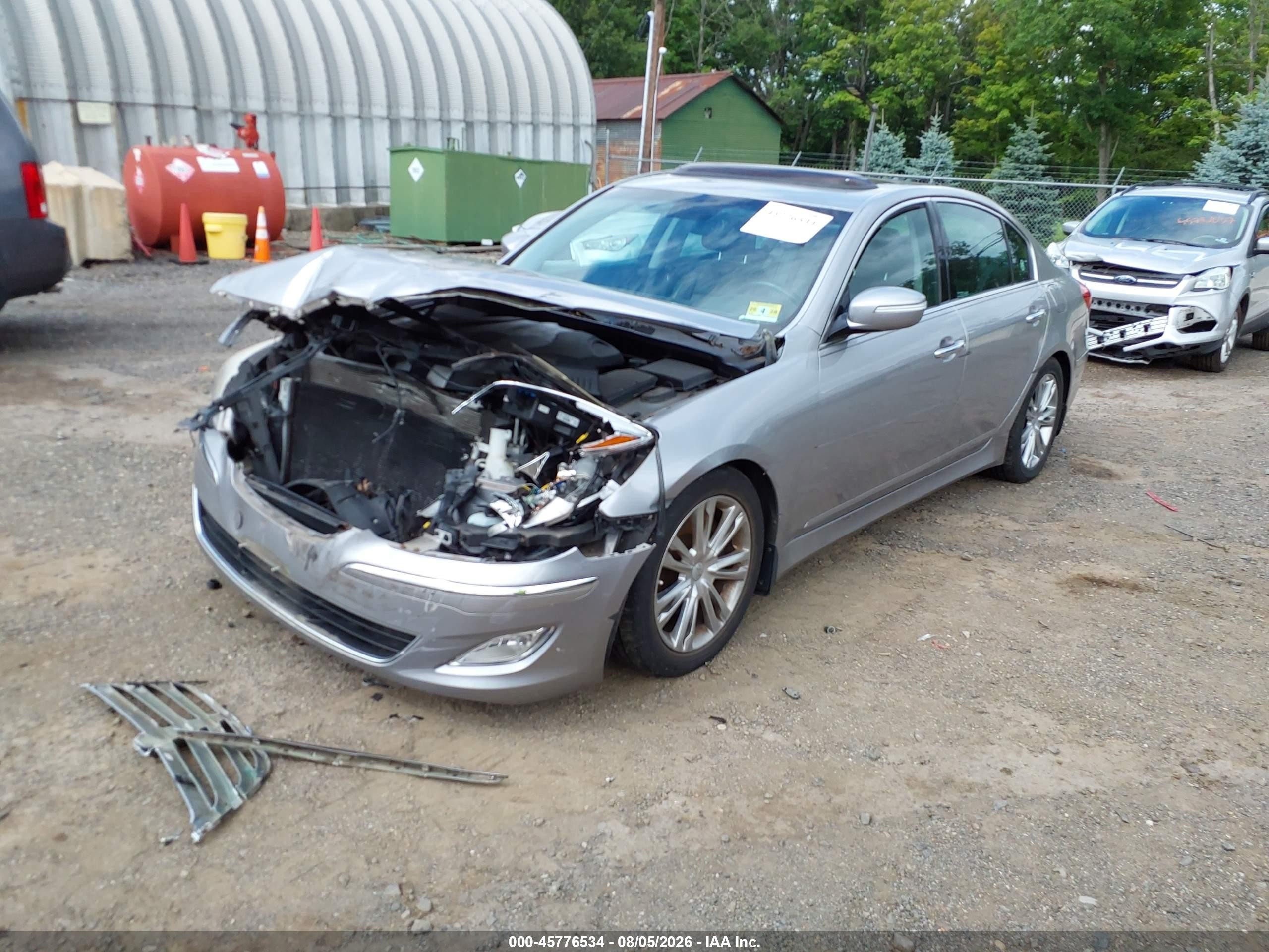 2012 Hyundai Genesis 3.8 Silver vin: KMHGC4DD2CU203359