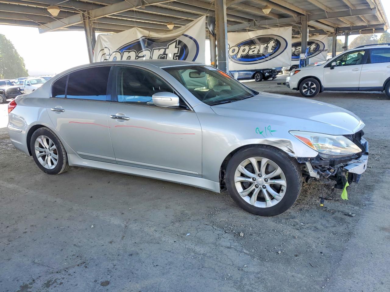 2013 Hyundai Genesis 3.8l Silver vin: KMHGC4DD2DU212368