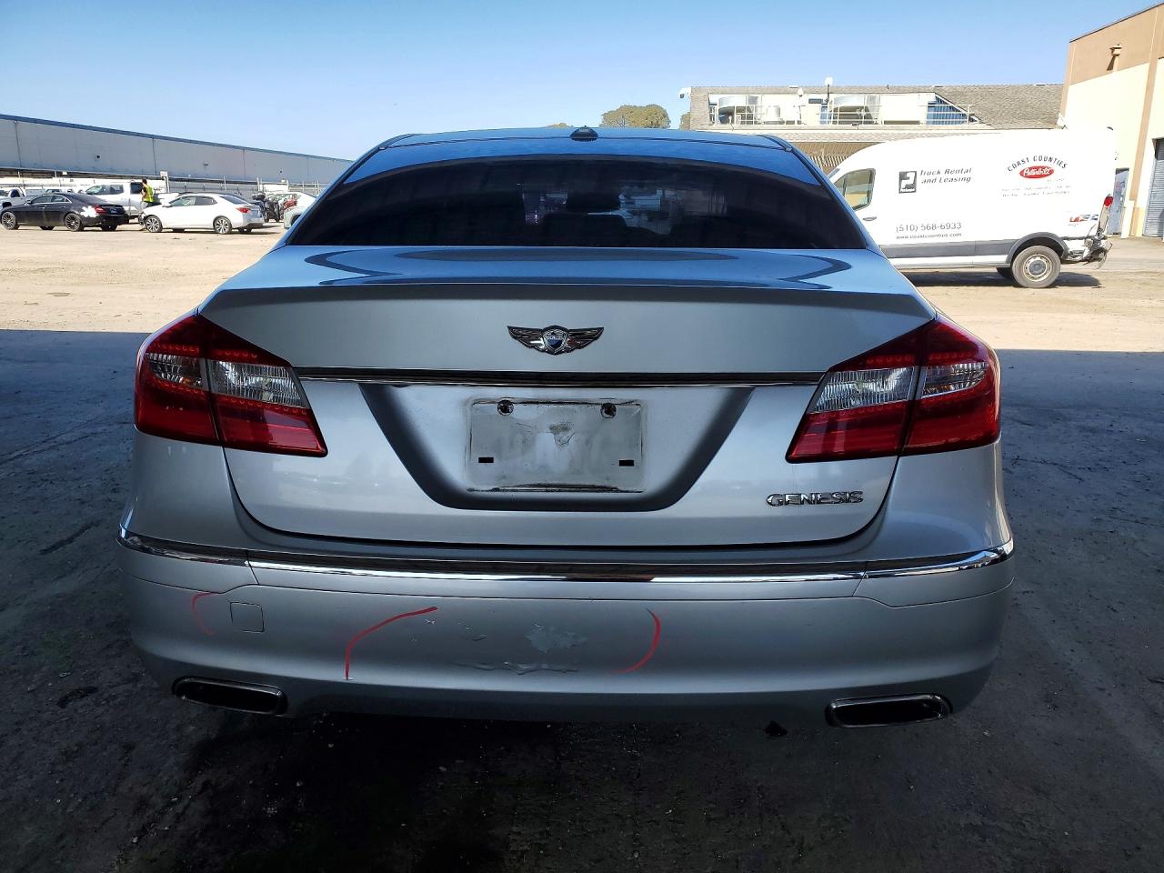 2013 Hyundai Genesis 3.8l Silver vin: KMHGC4DD2DU212368