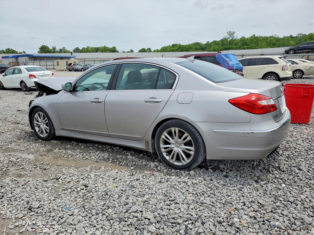2013 Hyundai Genesis 3.8l Silver vin: KMHGC4DD2DU224746