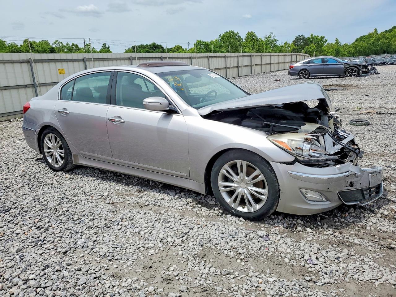 2013 Hyundai Genesis 3.8l Silver vin: KMHGC4DD2DU224746