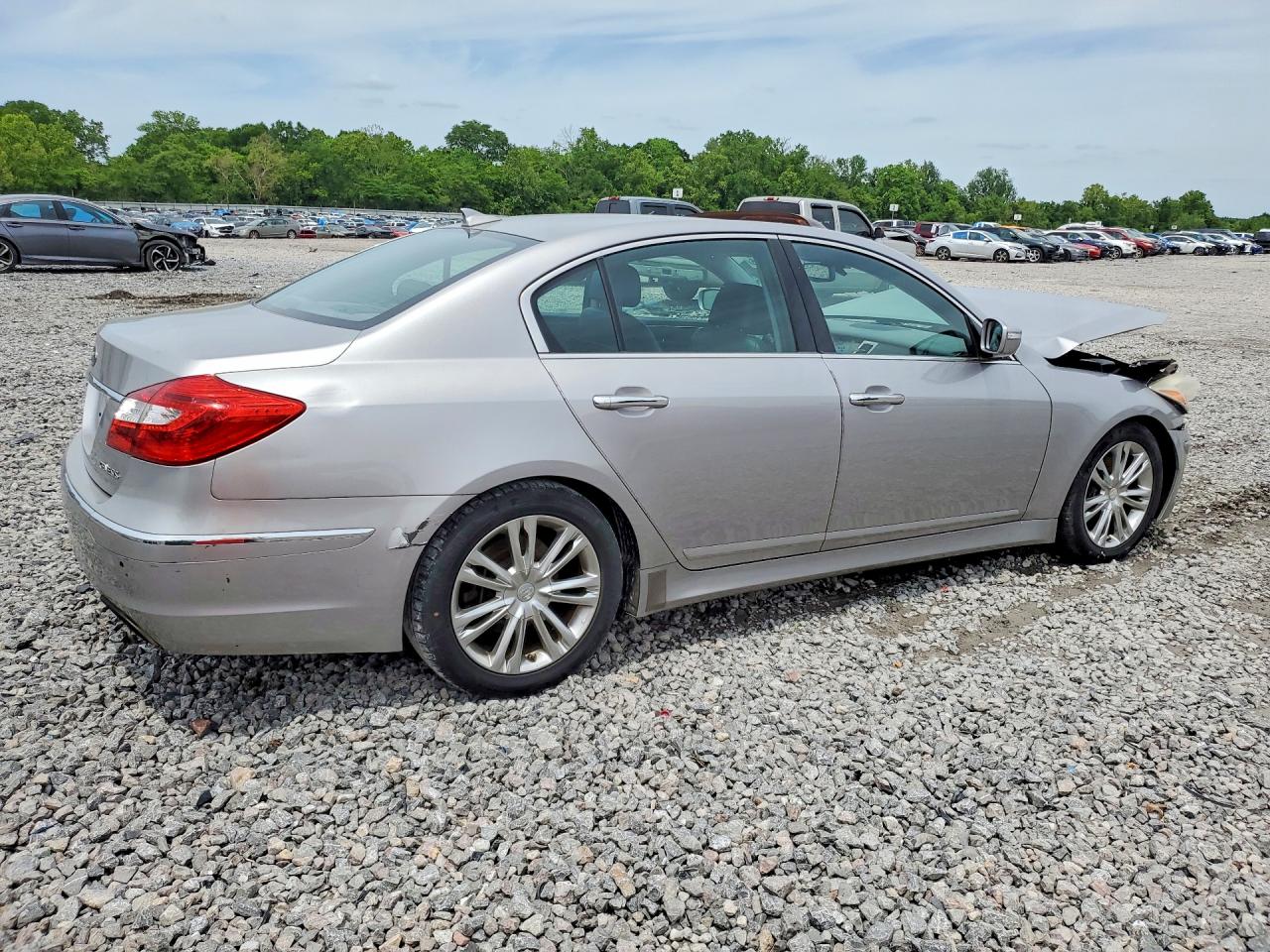 2013 Hyundai Genesis 3.8l Silver vin: KMHGC4DD2DU224746