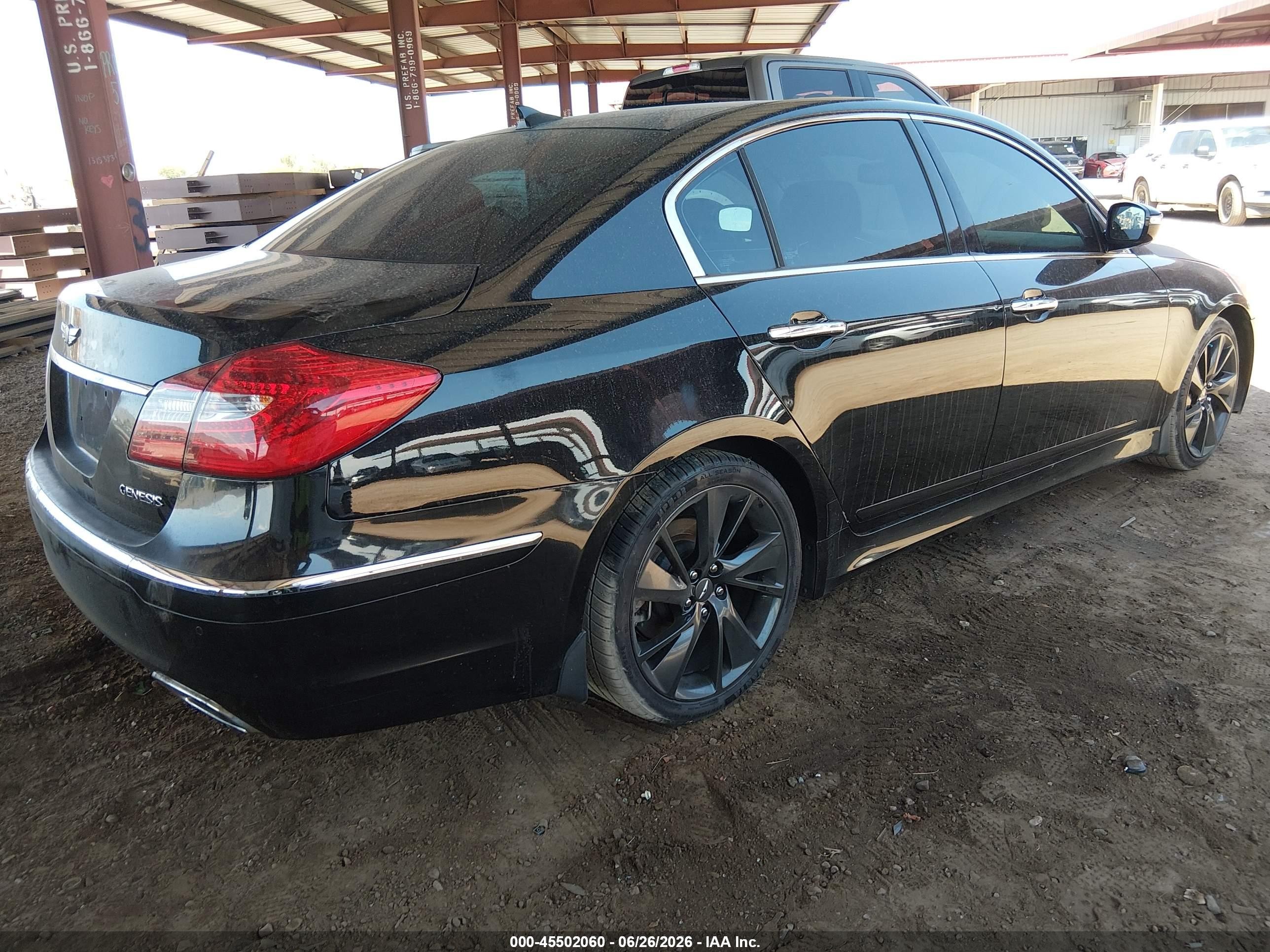 2013 Hyundai Genesis 3.8 Черный vin: KMHGC4DD2DU242163