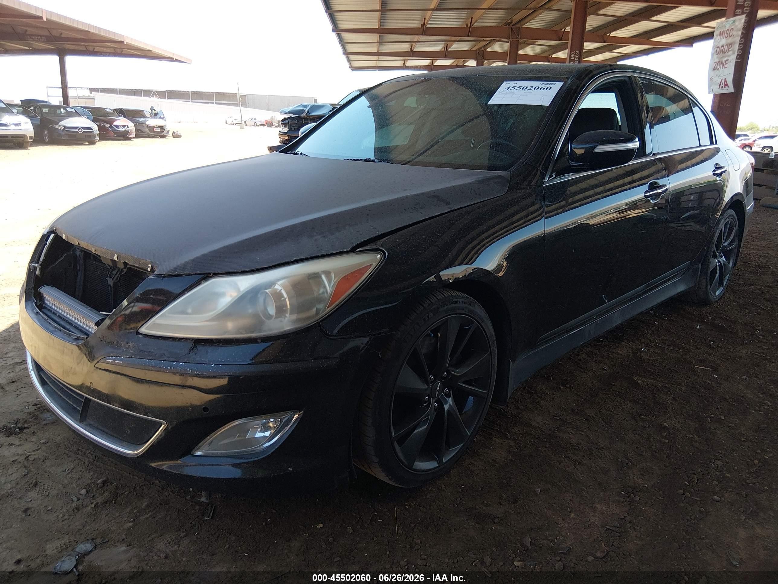2013 Hyundai Genesis 3.8 Черный vin: KMHGC4DD2DU242163