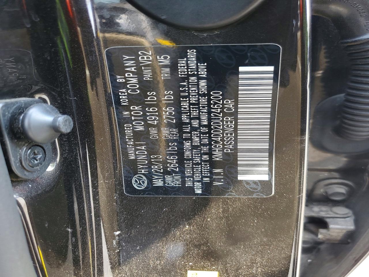 2013 Hyundai Genesis 3.8l Black vin: KMHGC4DD2DU246200