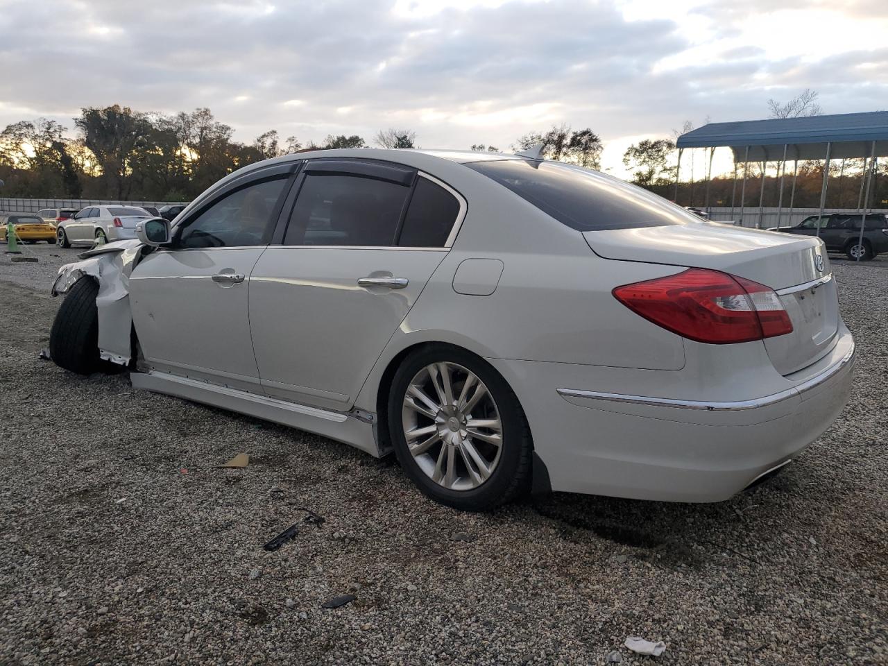 2012 Hyundai Genesis 3.8l White vin: KMHGC4DD3CU186636