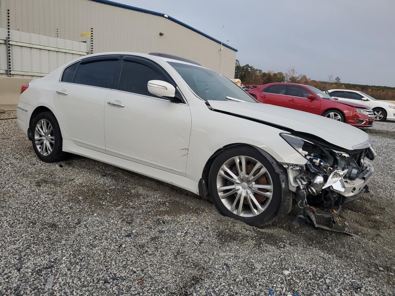 2012 Hyundai Genesis 3.8l White vin: KMHGC4DD3CU186636