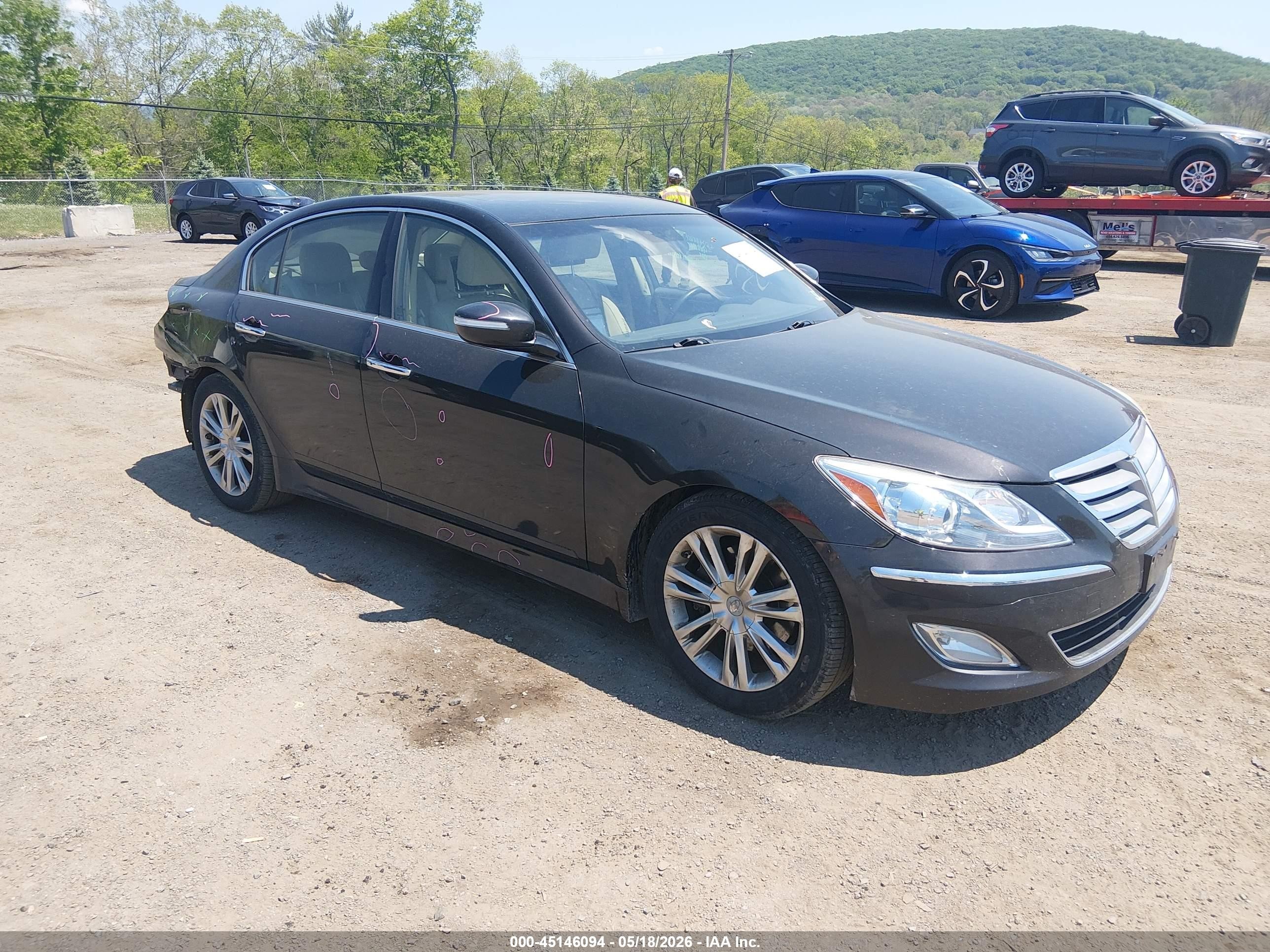 2014 Hyundai Genesis 3.8 Черный vin: KMHGC4DD3EU265176