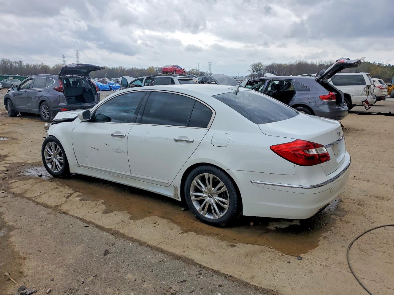 2012 Hyundai Genesis 3.8l V6 White vin: KMHGC4DD4CU208370
